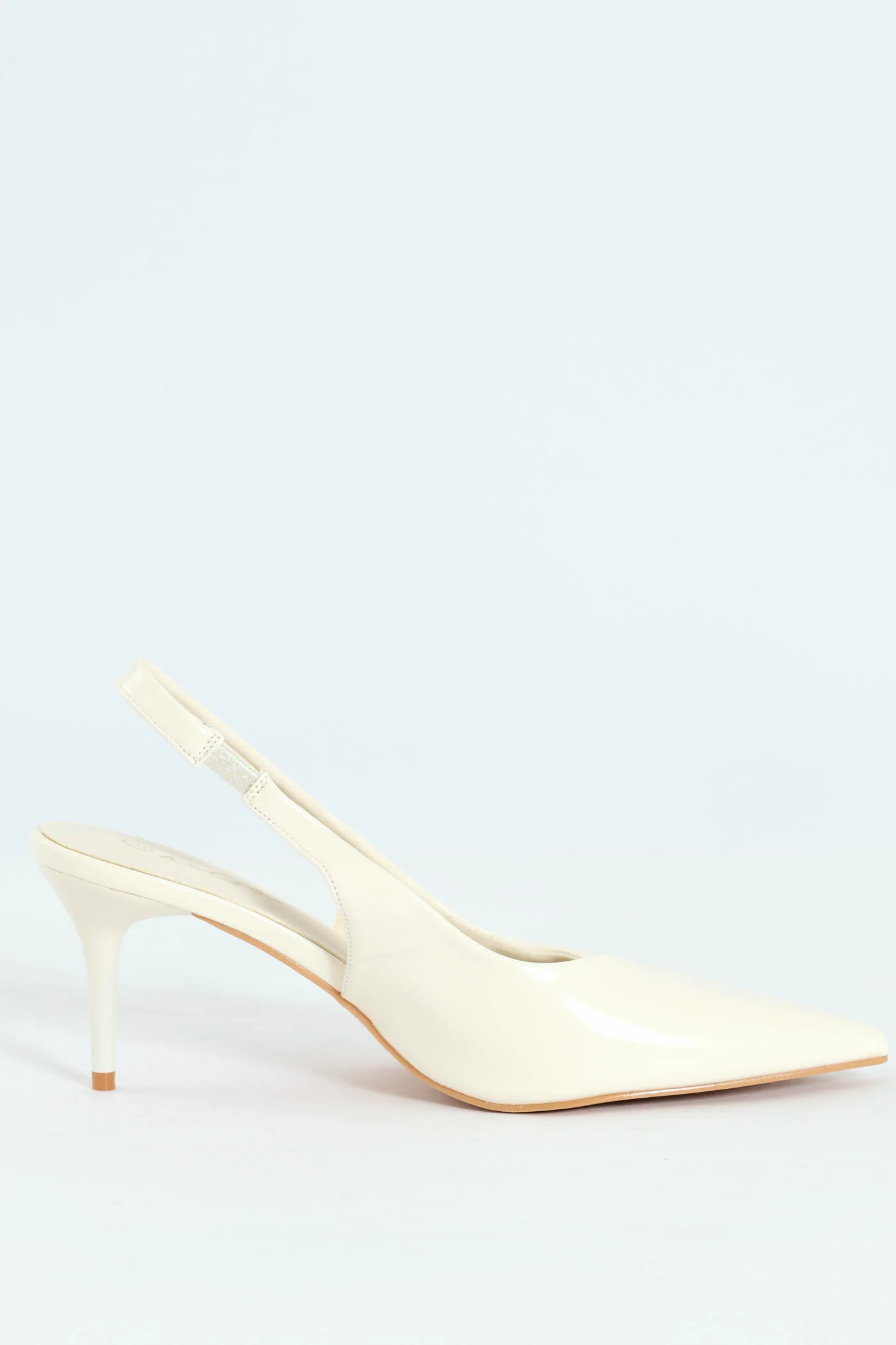 V-Cut Sling Back Kitten Heel - White - Image 3