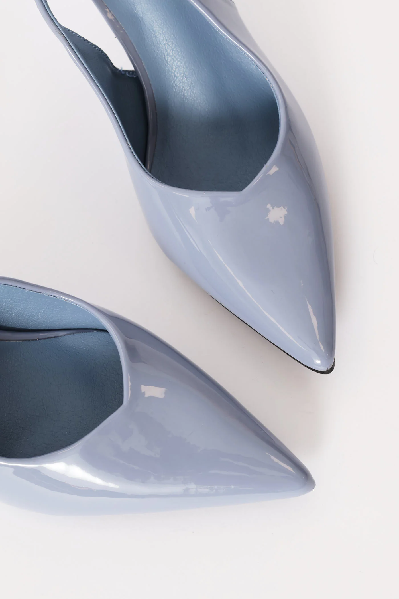V-Cut Slingback Kitten Heel - Duck Egg - Image 3