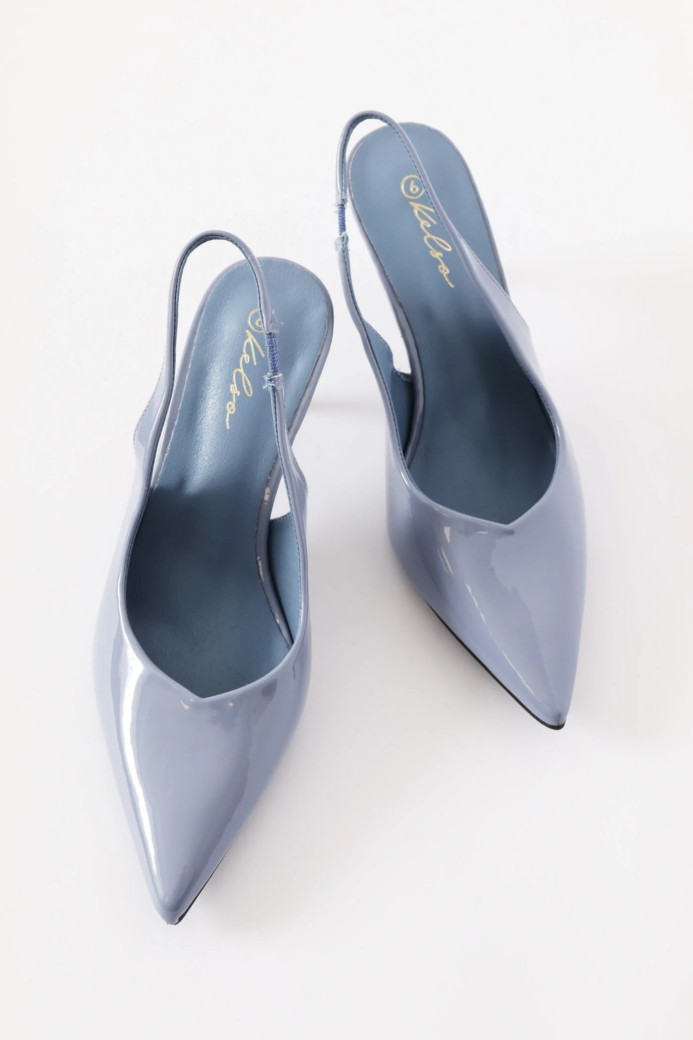 V-Cut Slingback Kitten Heel - Duck Egg - Image 4