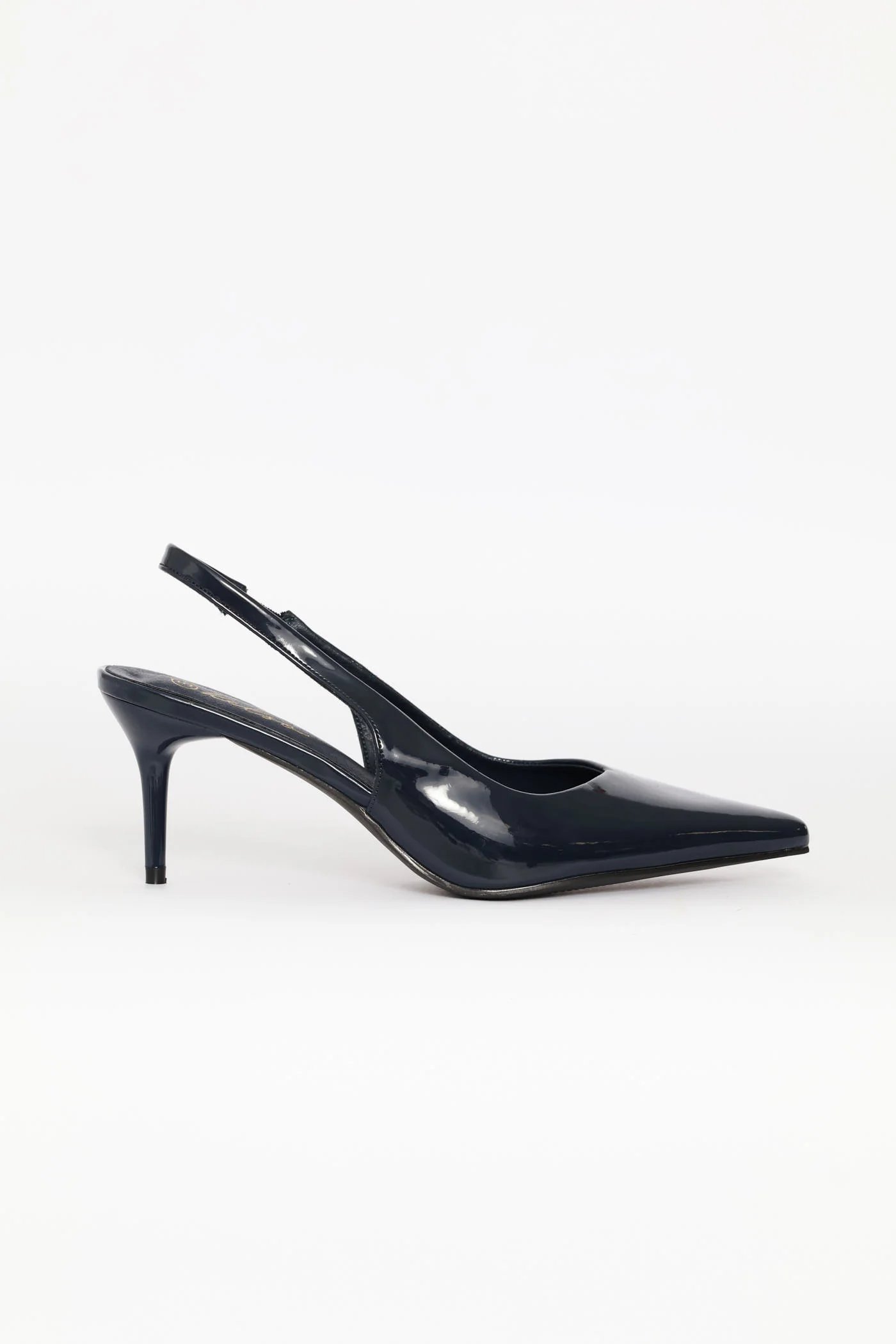 V-Cut Slingback Kitten Heel - Navy - Image 3