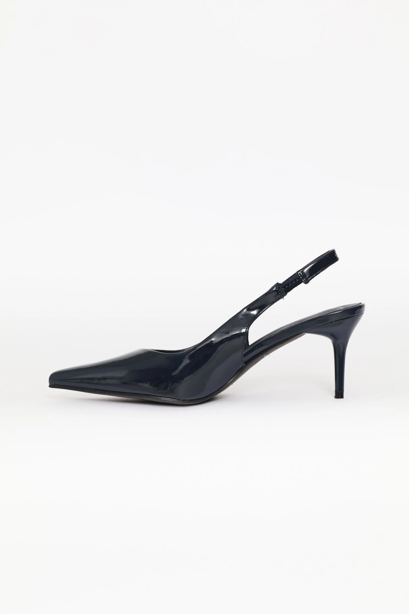 V-Cut Slingback Kitten Heel - Navy - Image 4