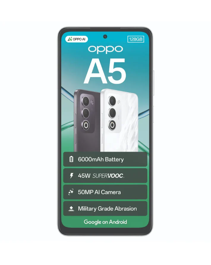 Oppo A5 4GB + 128GB 4G Cellphone - White - Image 2