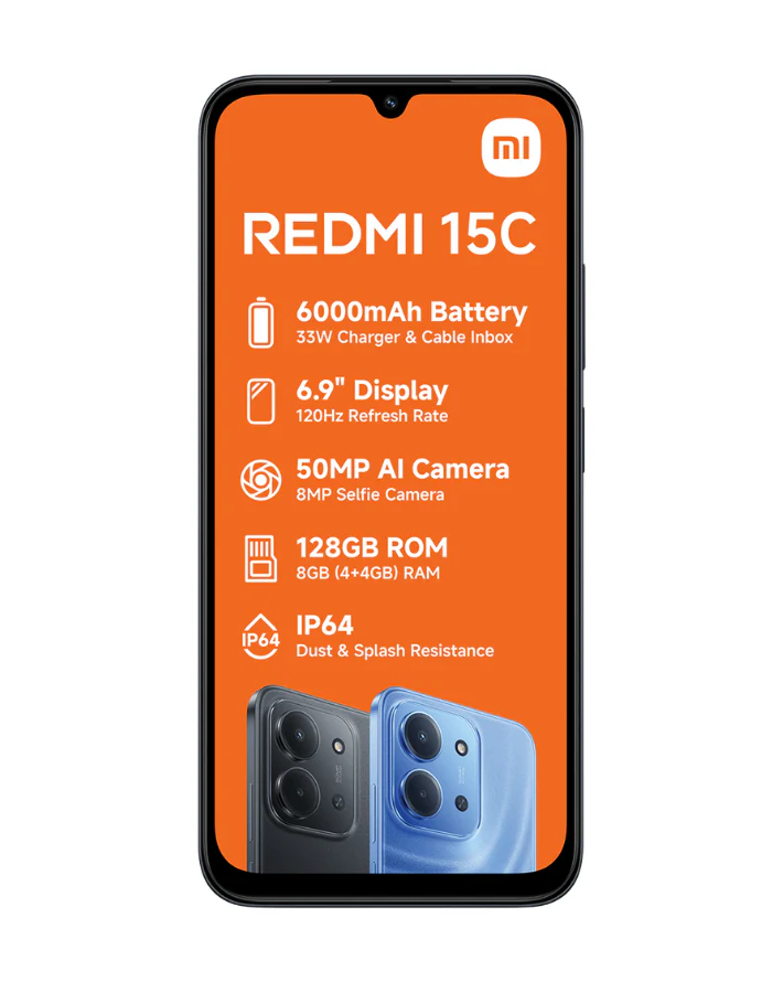 Redmi 15c 128GB 4G Dual Sim Cellphone - Black - Image 3