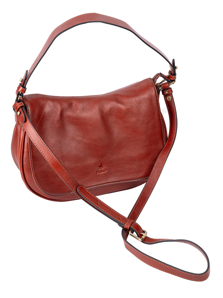 Vega Leather Flapover Shoulder Bag - Brown - Image 2