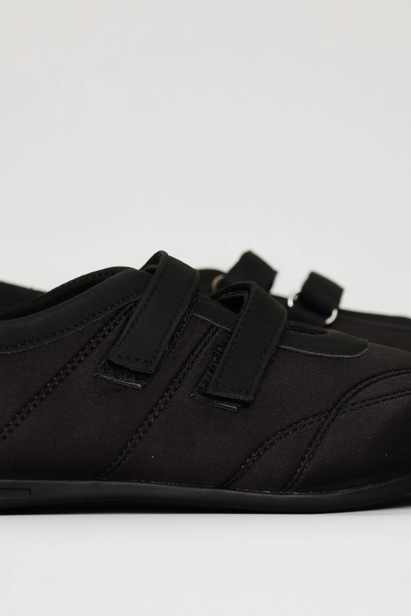 Velcro Strap Ballet Sneaker - Black - Image 2