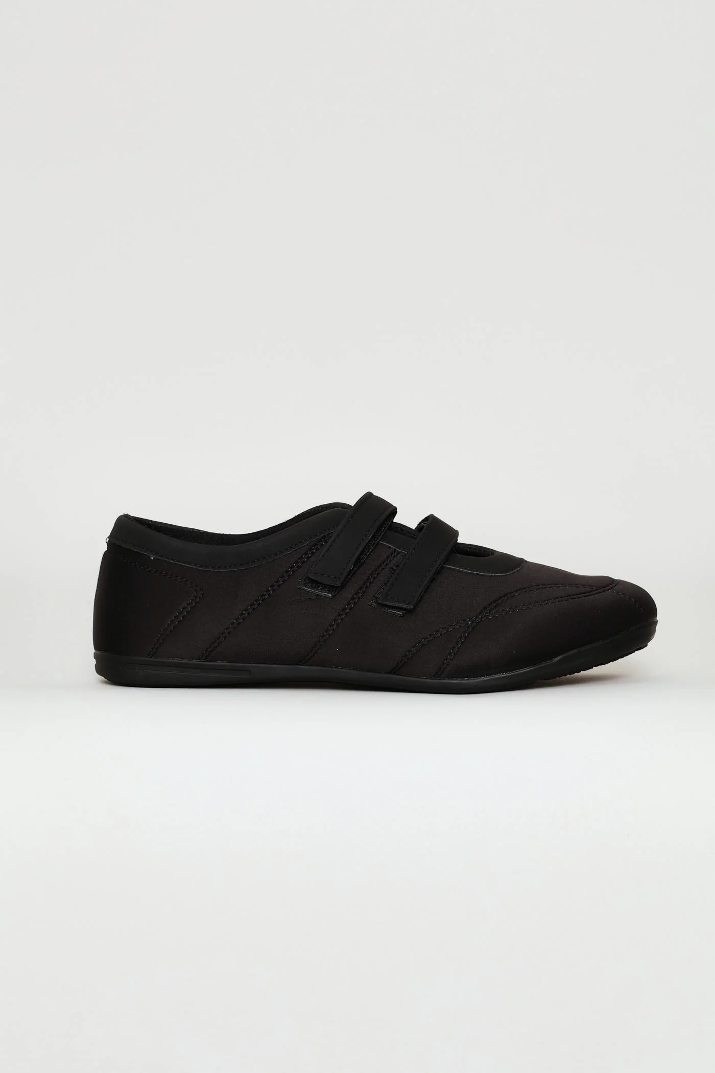 Velcro Strap Ballet Sneaker - Black - Image 3