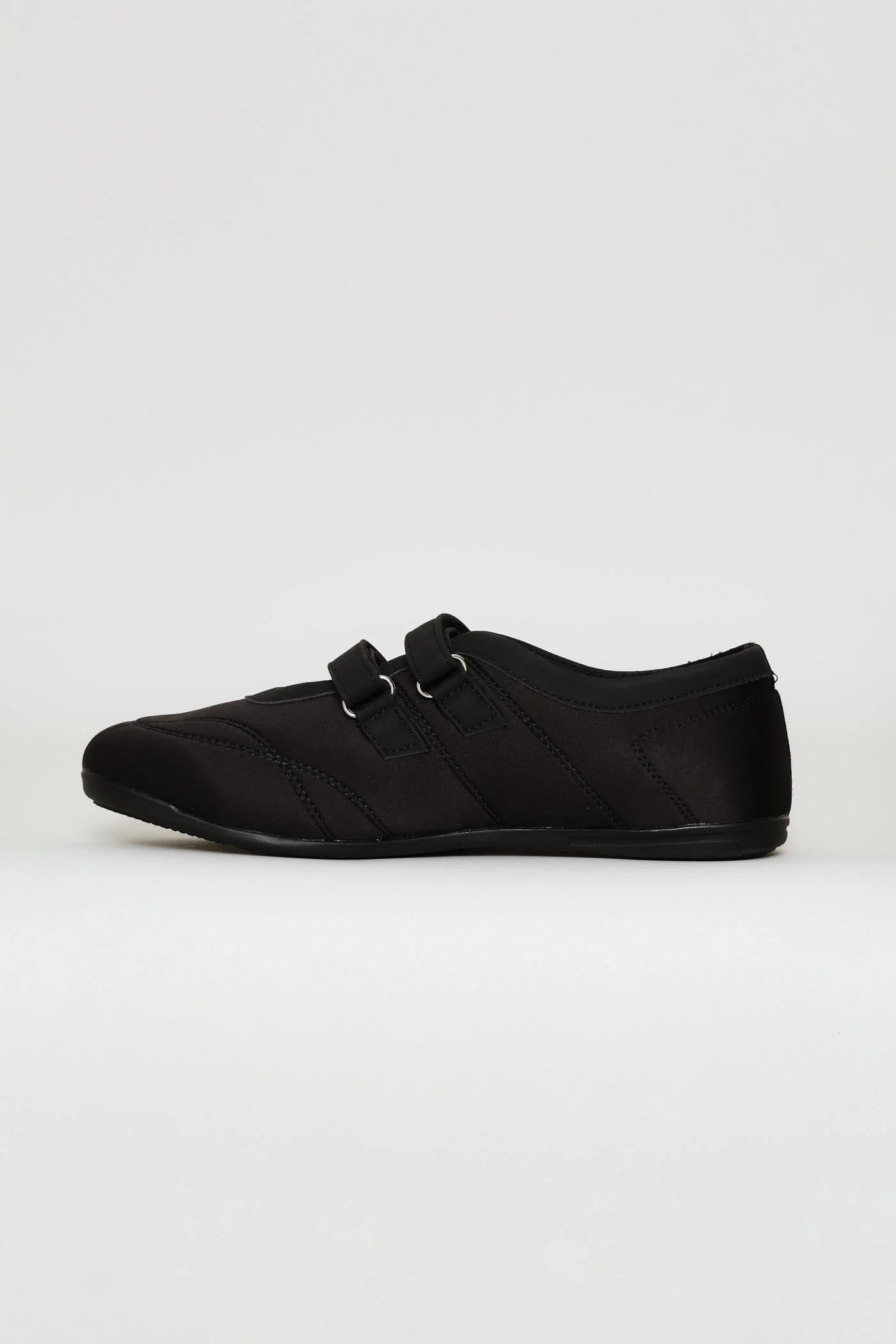 Velcro Strap Ballet Sneaker - Black - Image 4