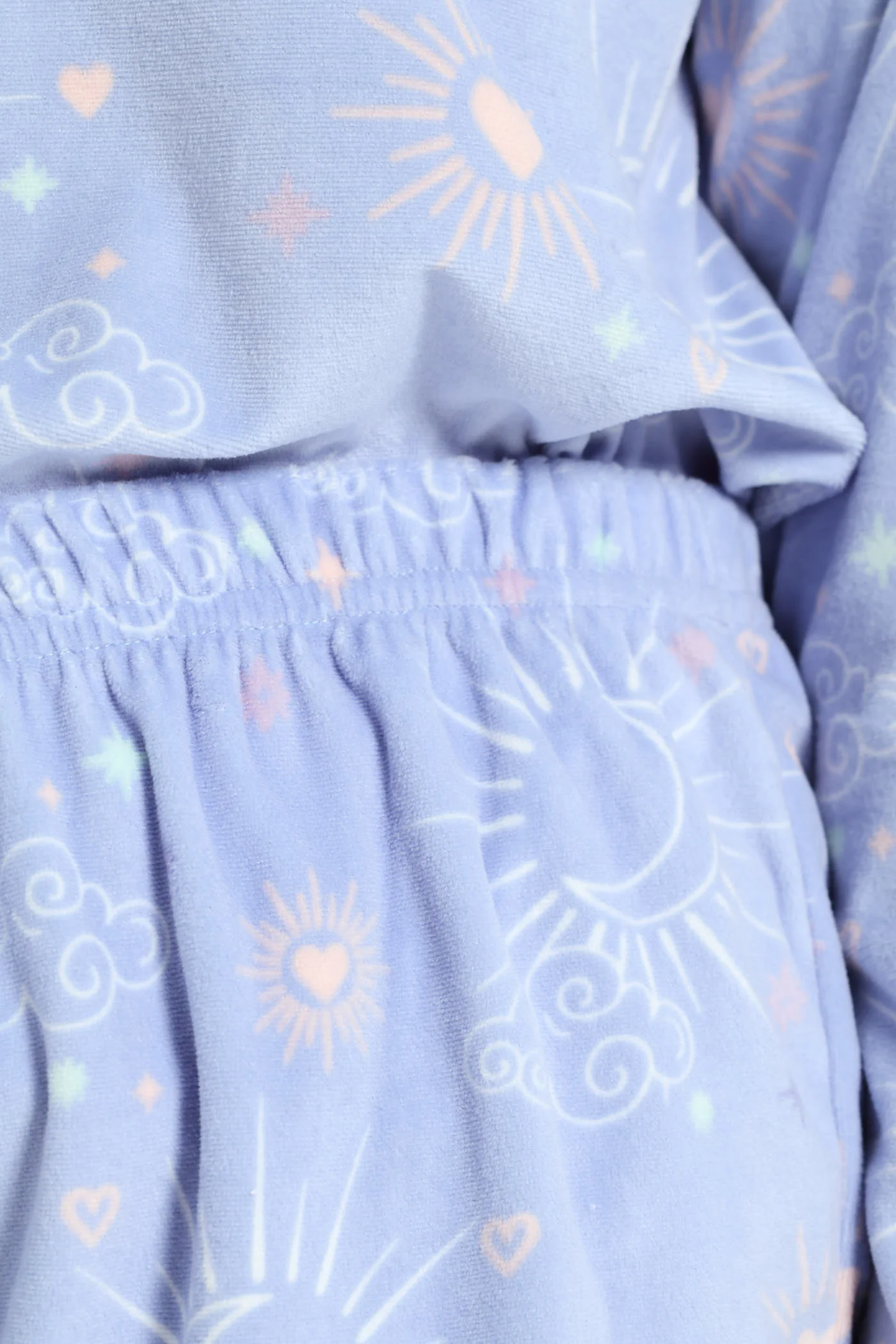 Velour Celestial Top & Pants Pj Set - Purple - Image 4