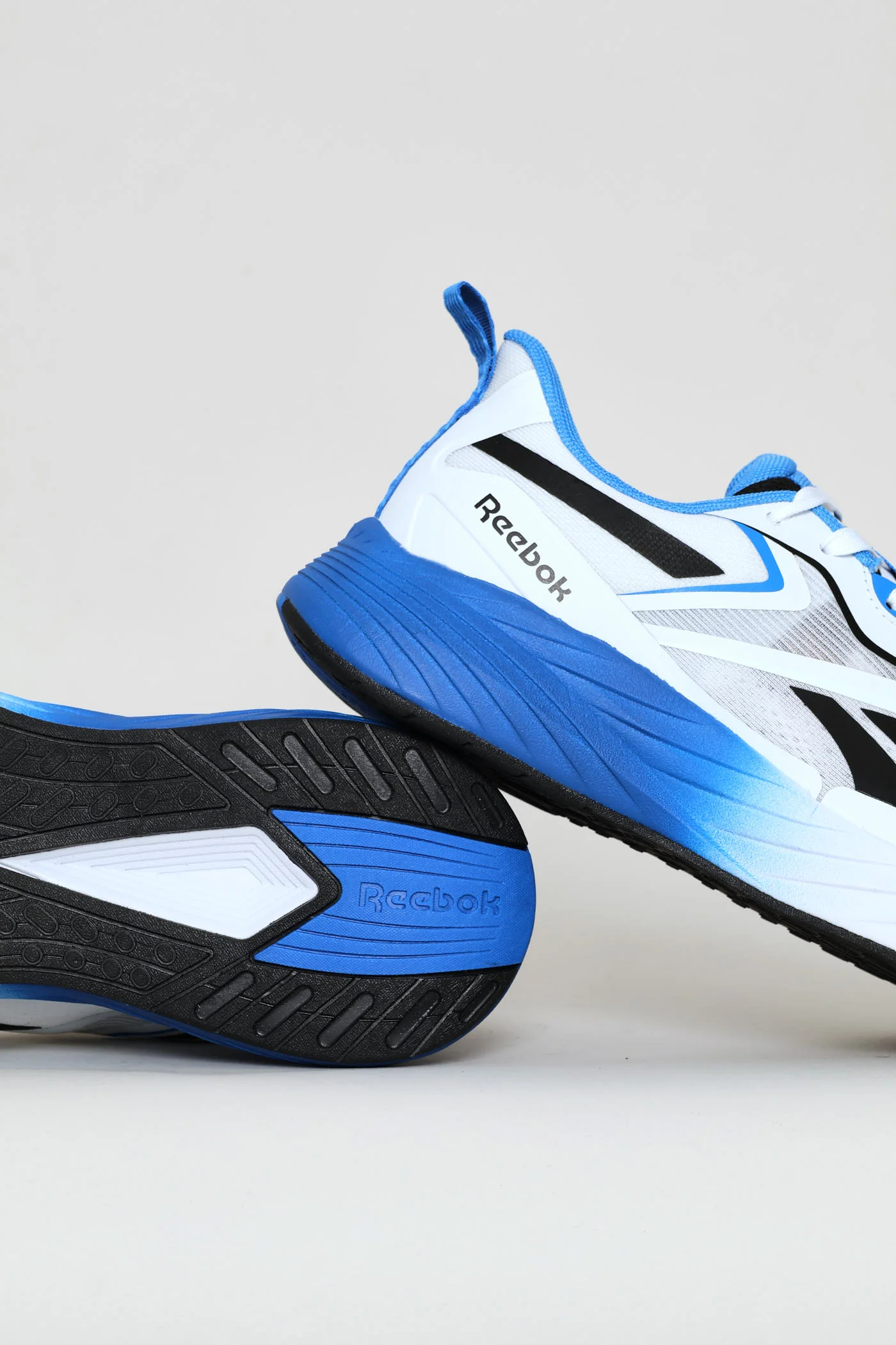 Verse Lace Up Trainer - White/Blue - Image 5