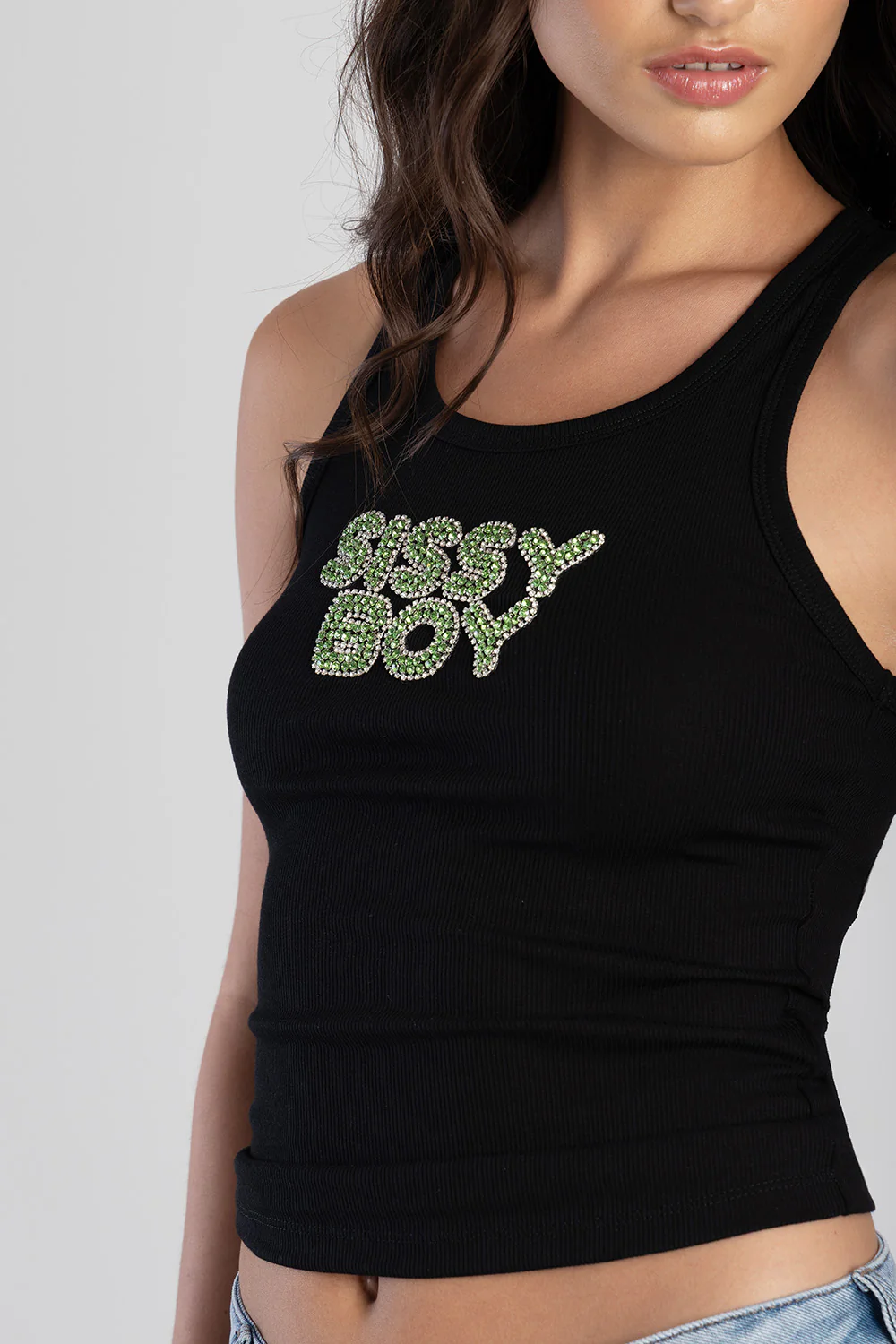 Vest With Green Bling Transfer - Black - Image 4