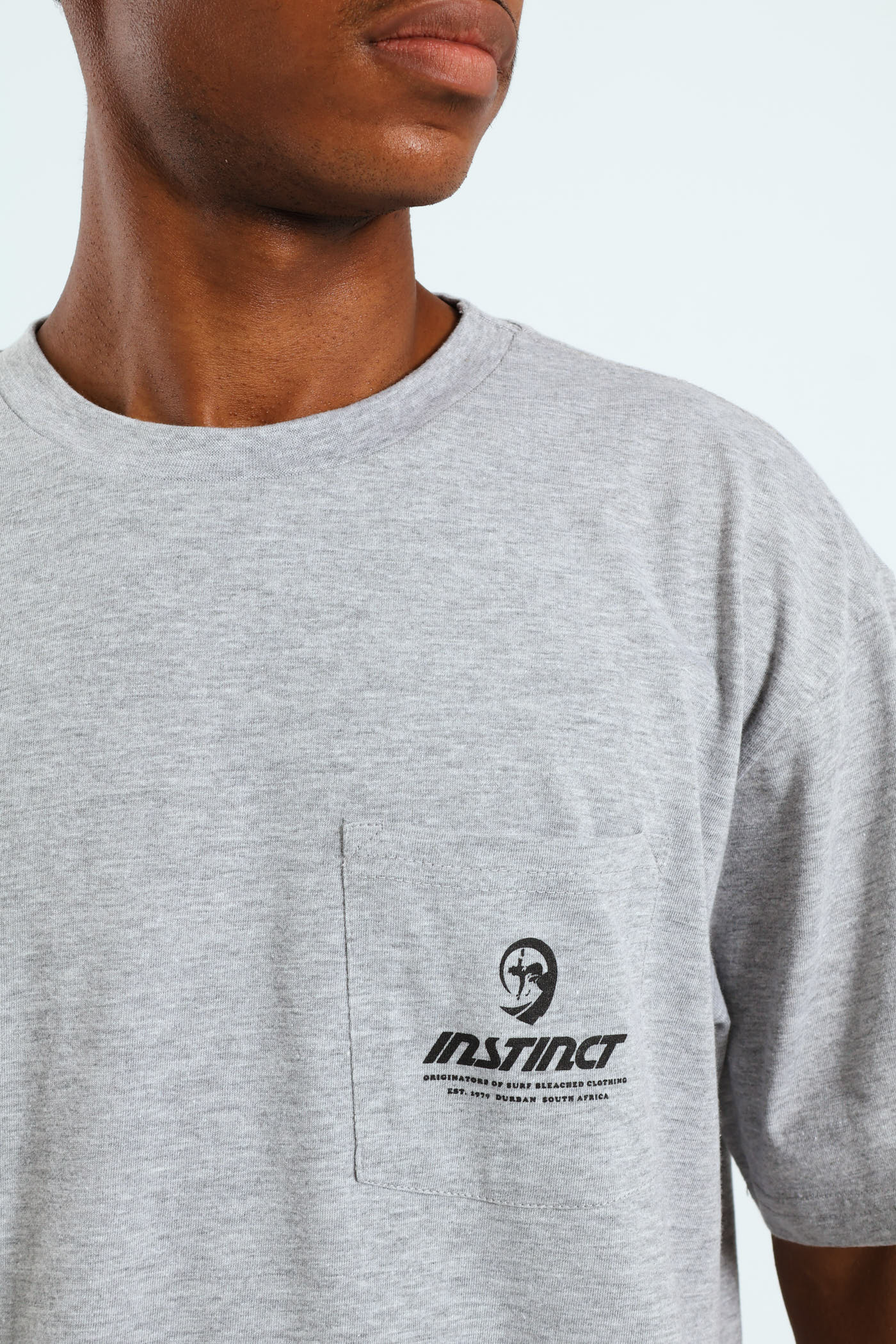 Vintage Chest Print Tee - Grey - Image 2