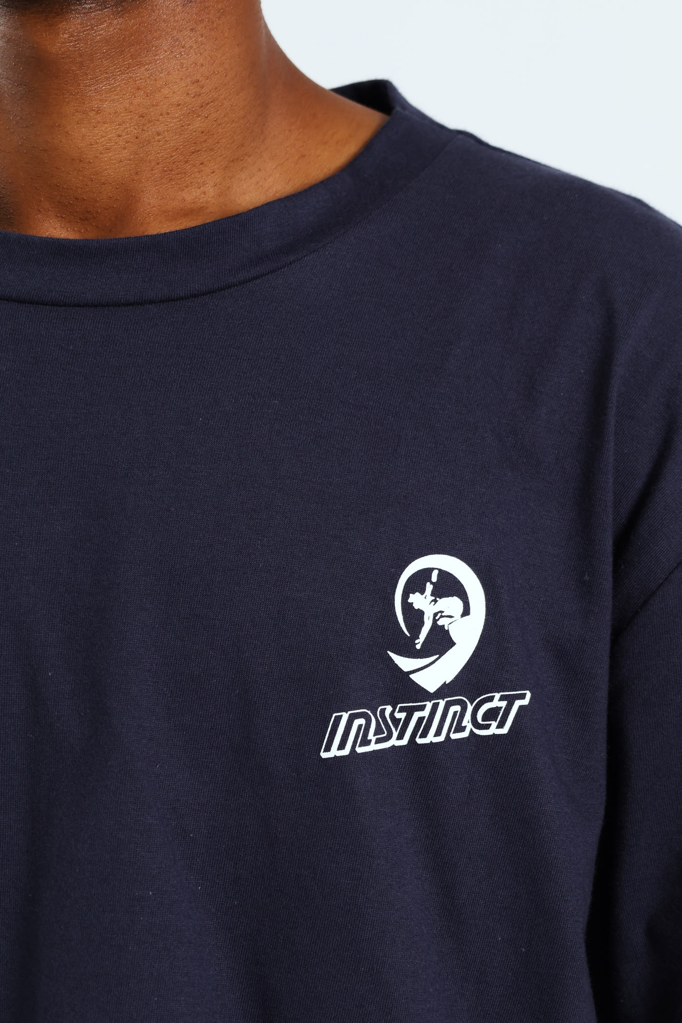 Vintage Chest Print Tee - Navy - Image 2