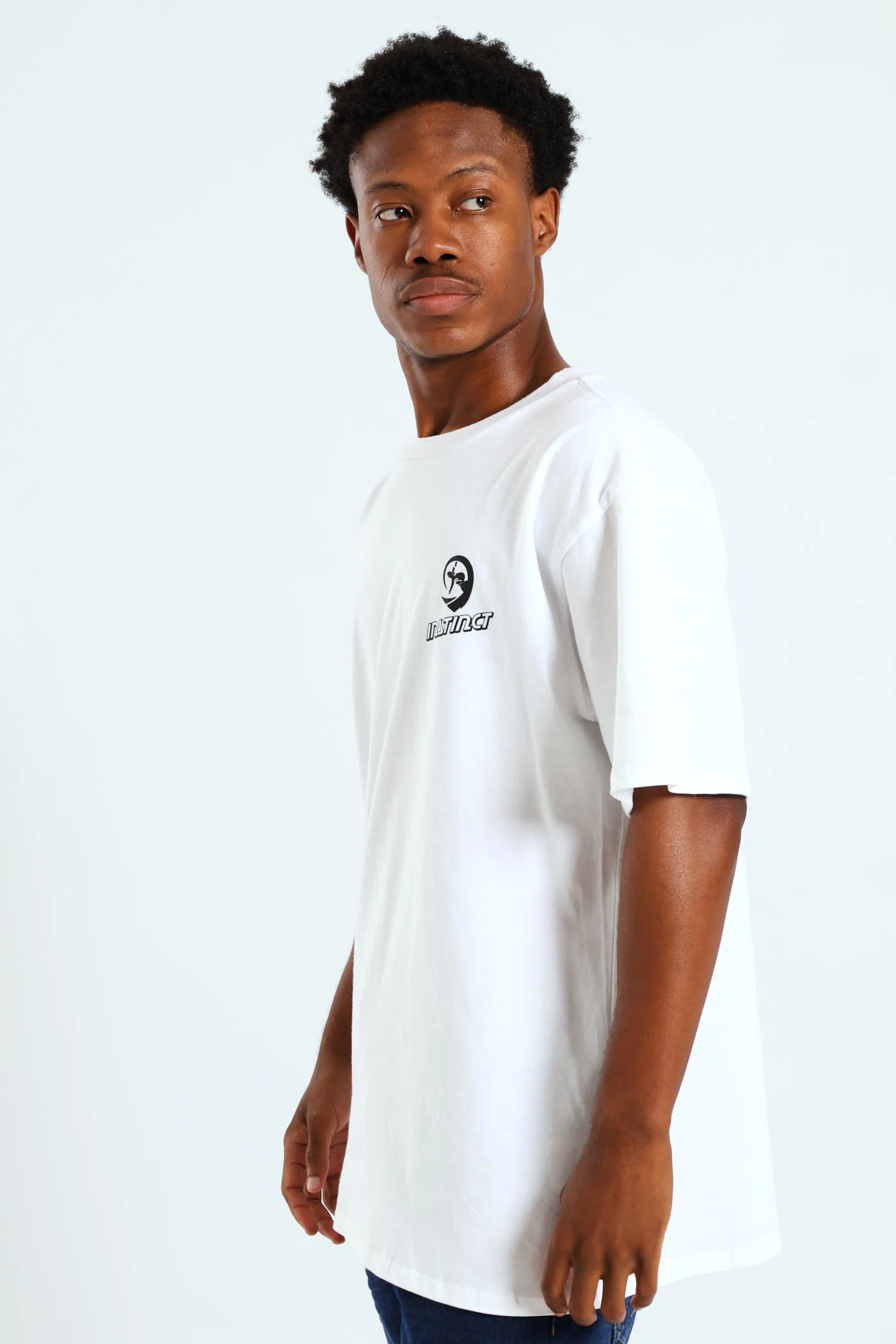 Vintage Chest Print Tee - White - Image 3