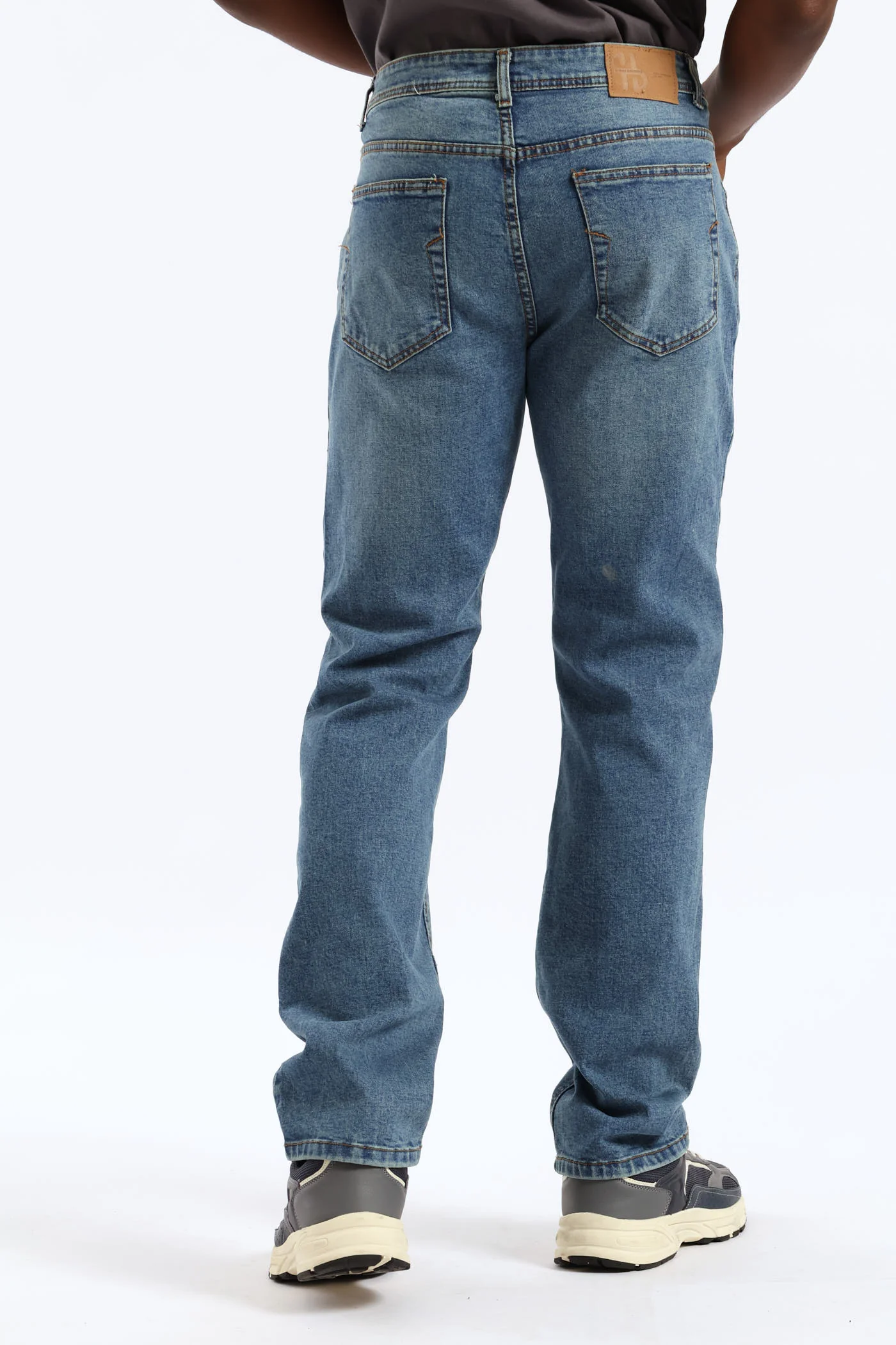 Vintage Midwash Tea Stain Straight Denim - Mid Wash - Image 4