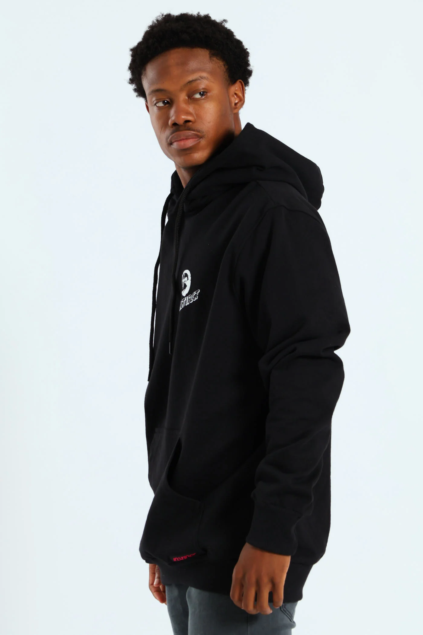 Vintage Print Hoodie - Black - Image 3