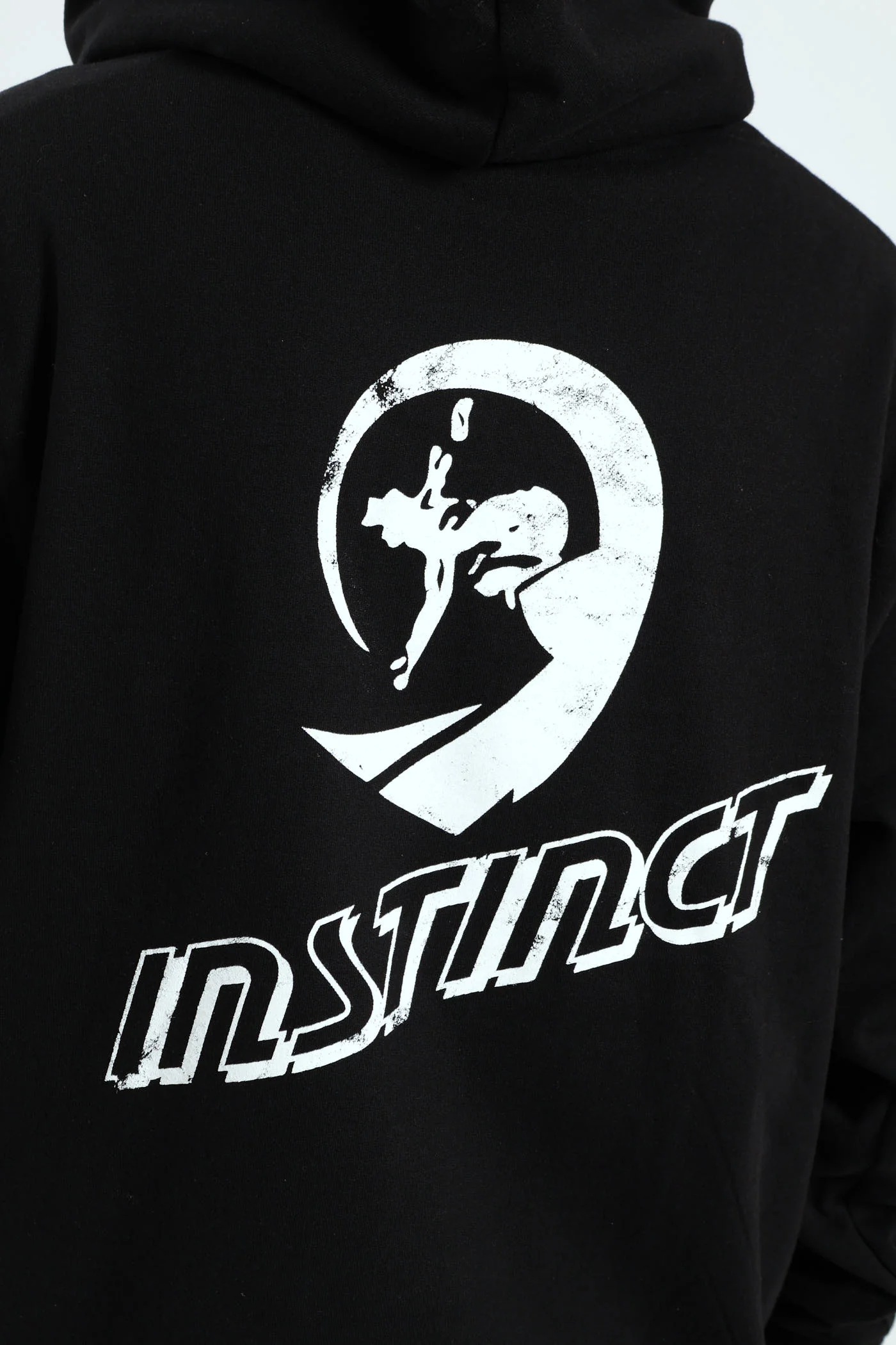 Vintage Print Hoodie - Black - Image 4