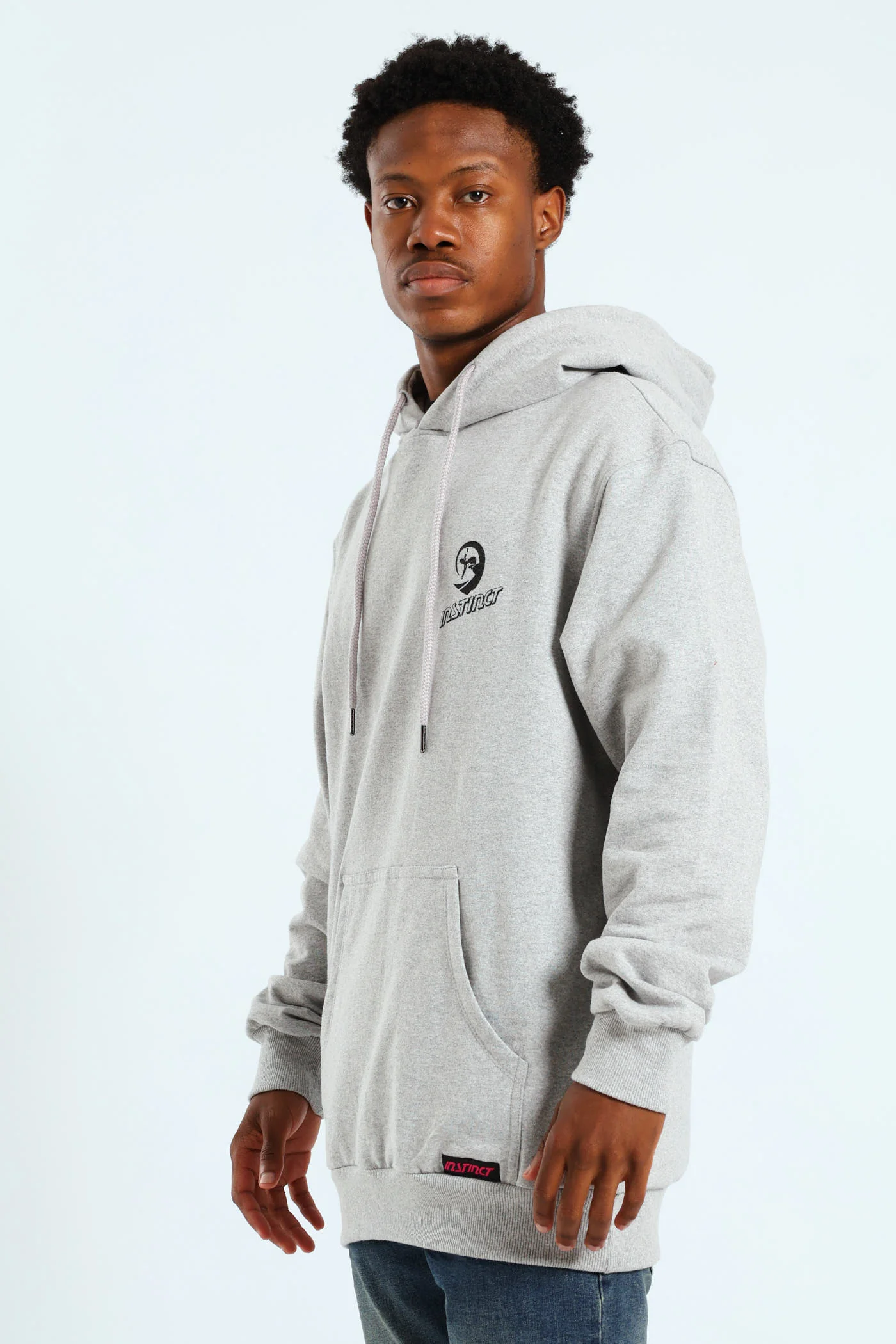 Vintage Print Hoodie - Grey - Image 3