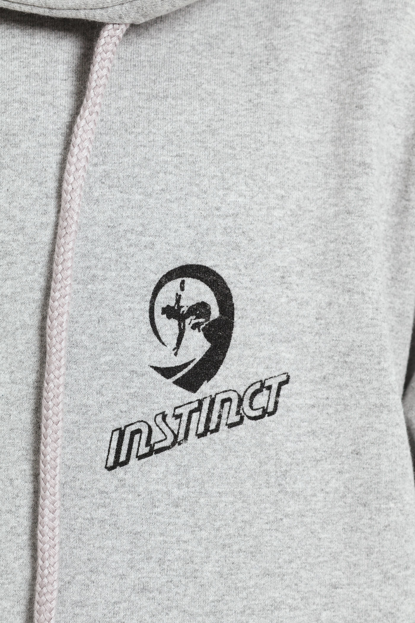 Vintage Print Hoodie - Grey - Image 5