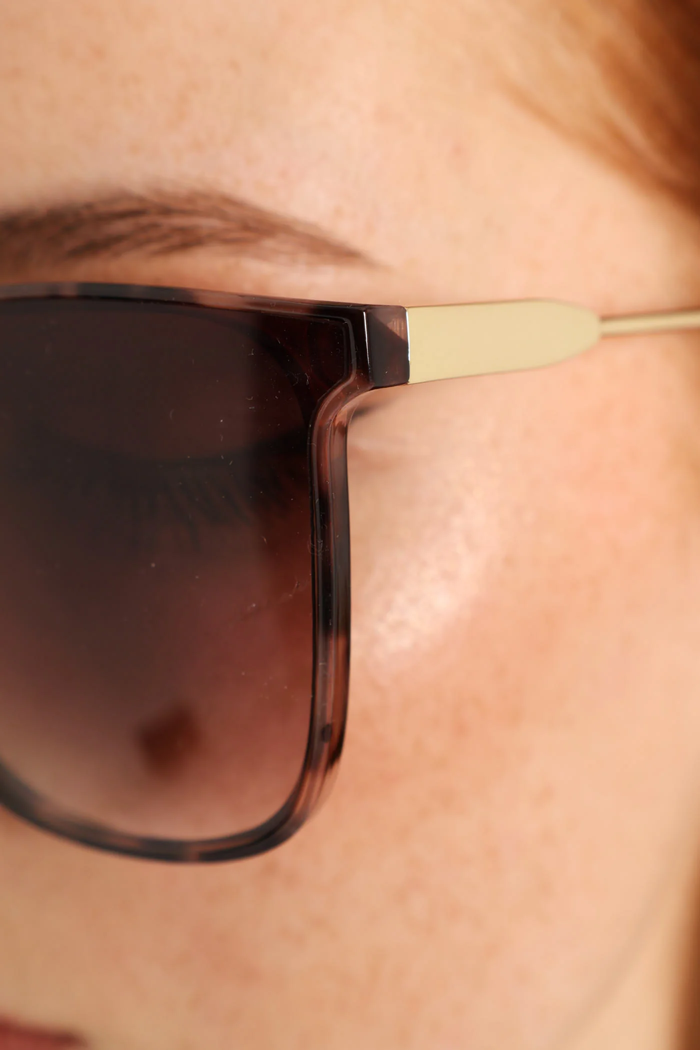 Vintage Square Cateye Sunglasses - Tortoise - Image 3