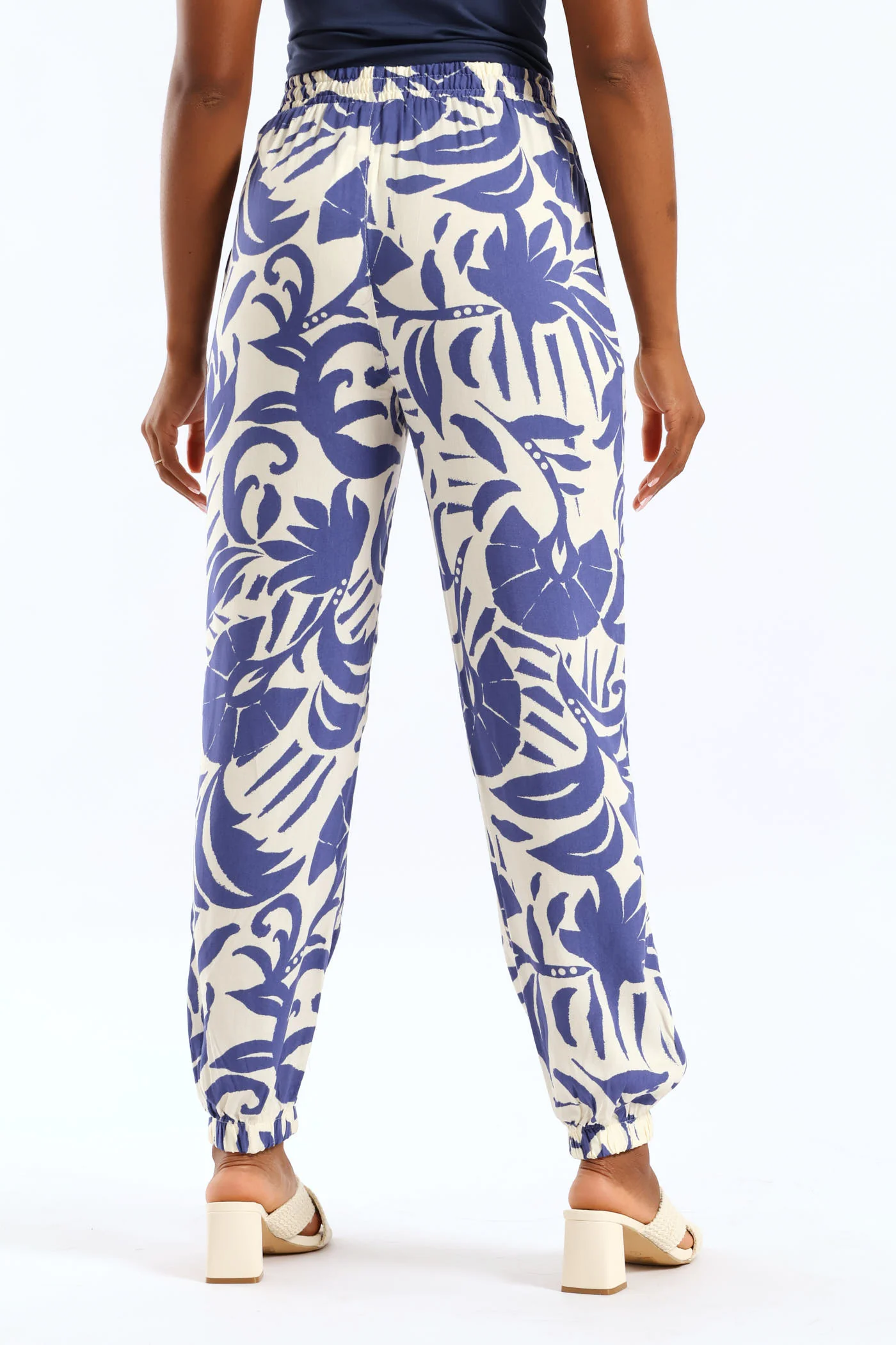Viscose Jogger - Cream/Blue - Image 5