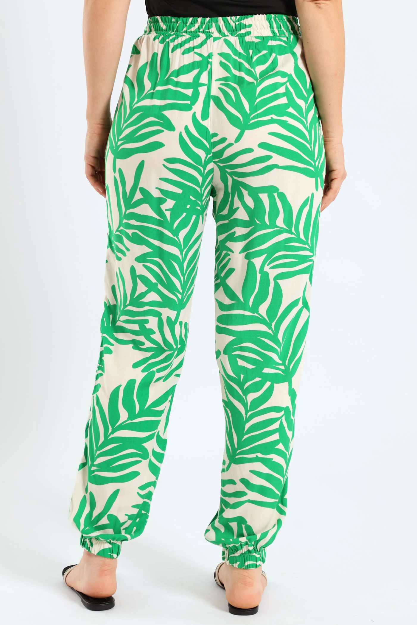 Viscose Jogger - Stone/Green - Image 4