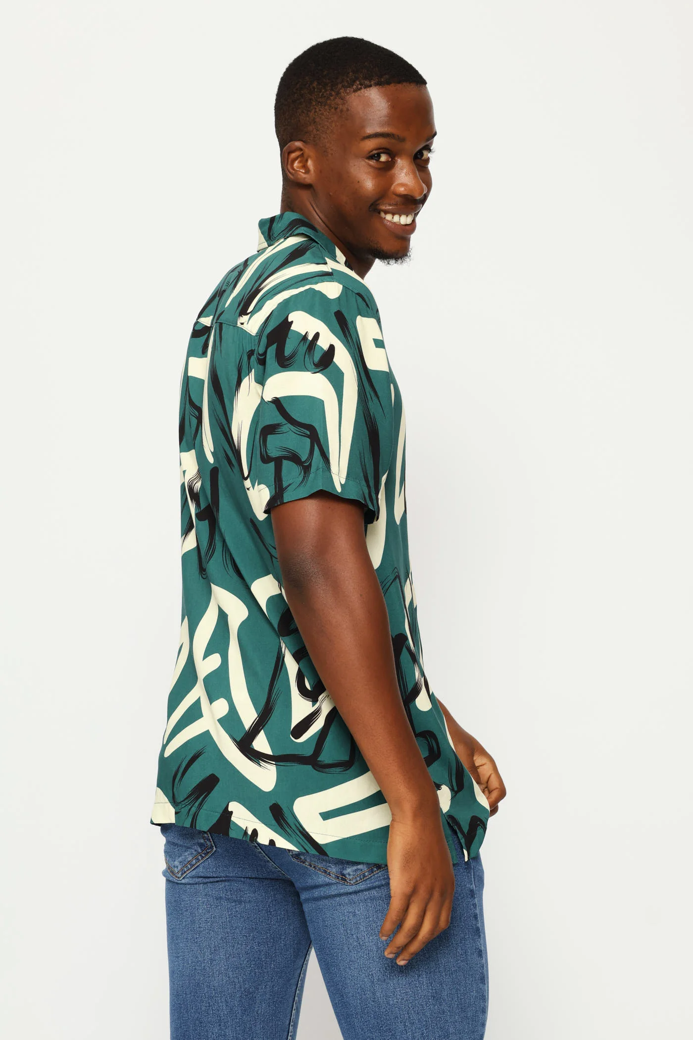 Viscose Shirt - Blue/Ecru - Image 2