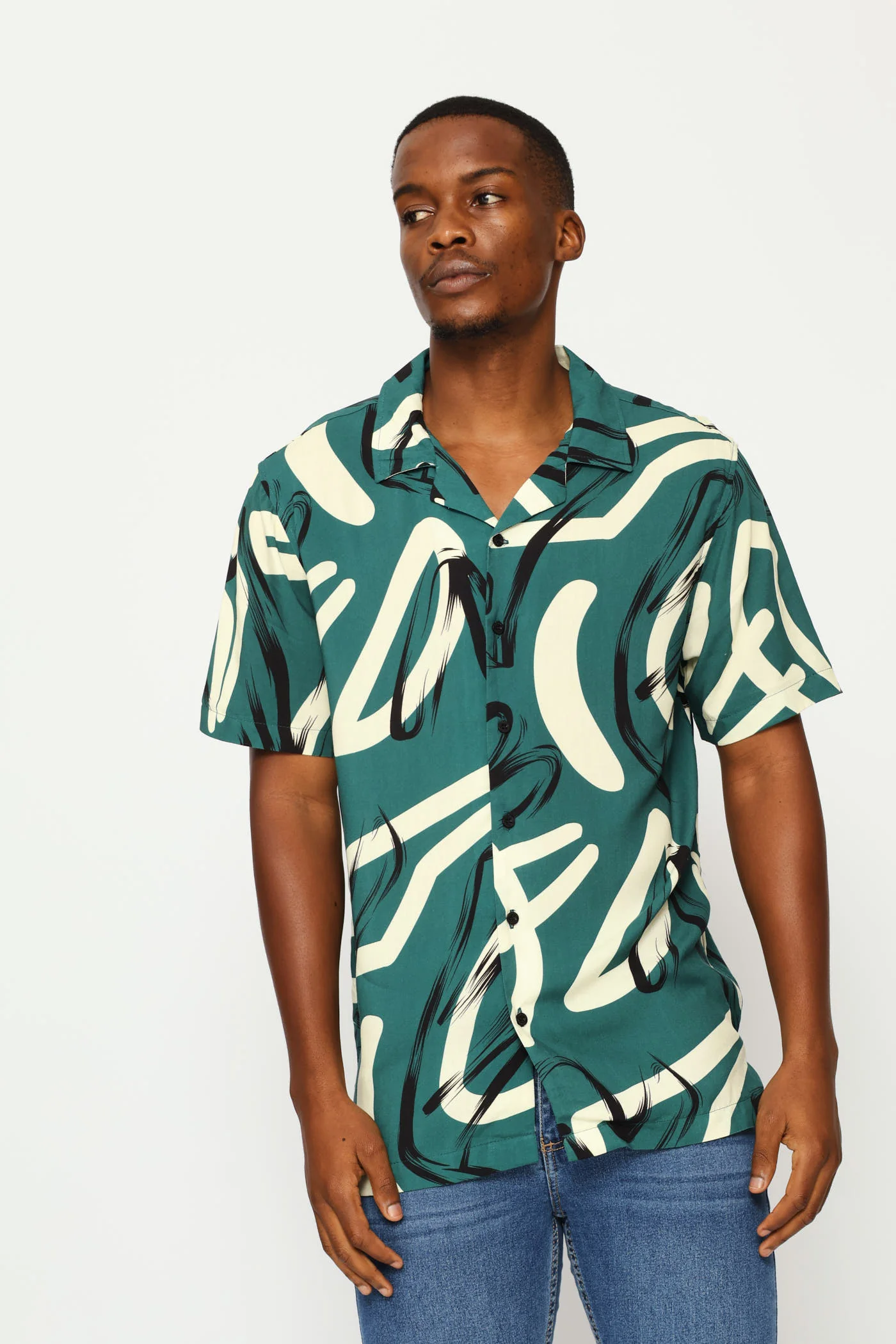 Viscose Shirt - Blue/Ecru - Image 4