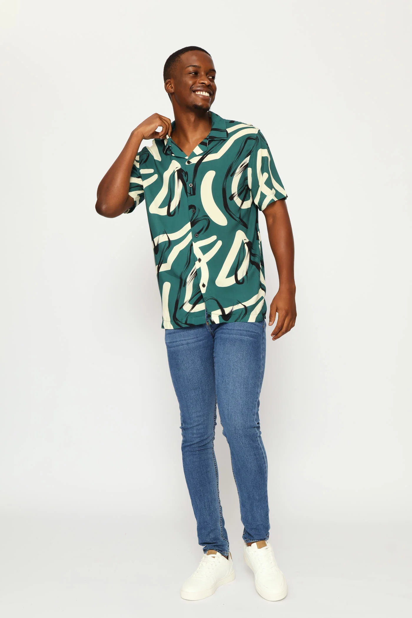 Viscose Shirt - Blue/Ecru - Image 5