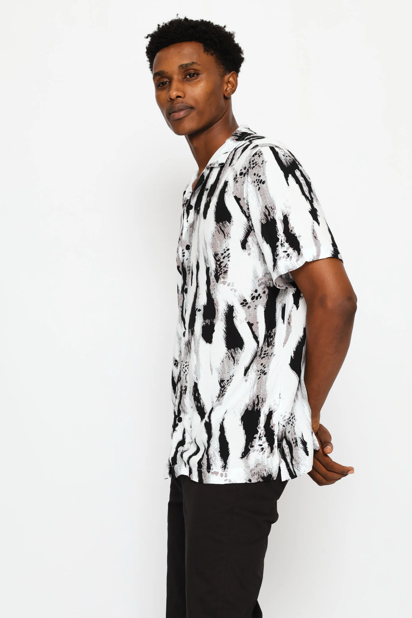 Viscose Shirt - White/Black/Grey - Image 3