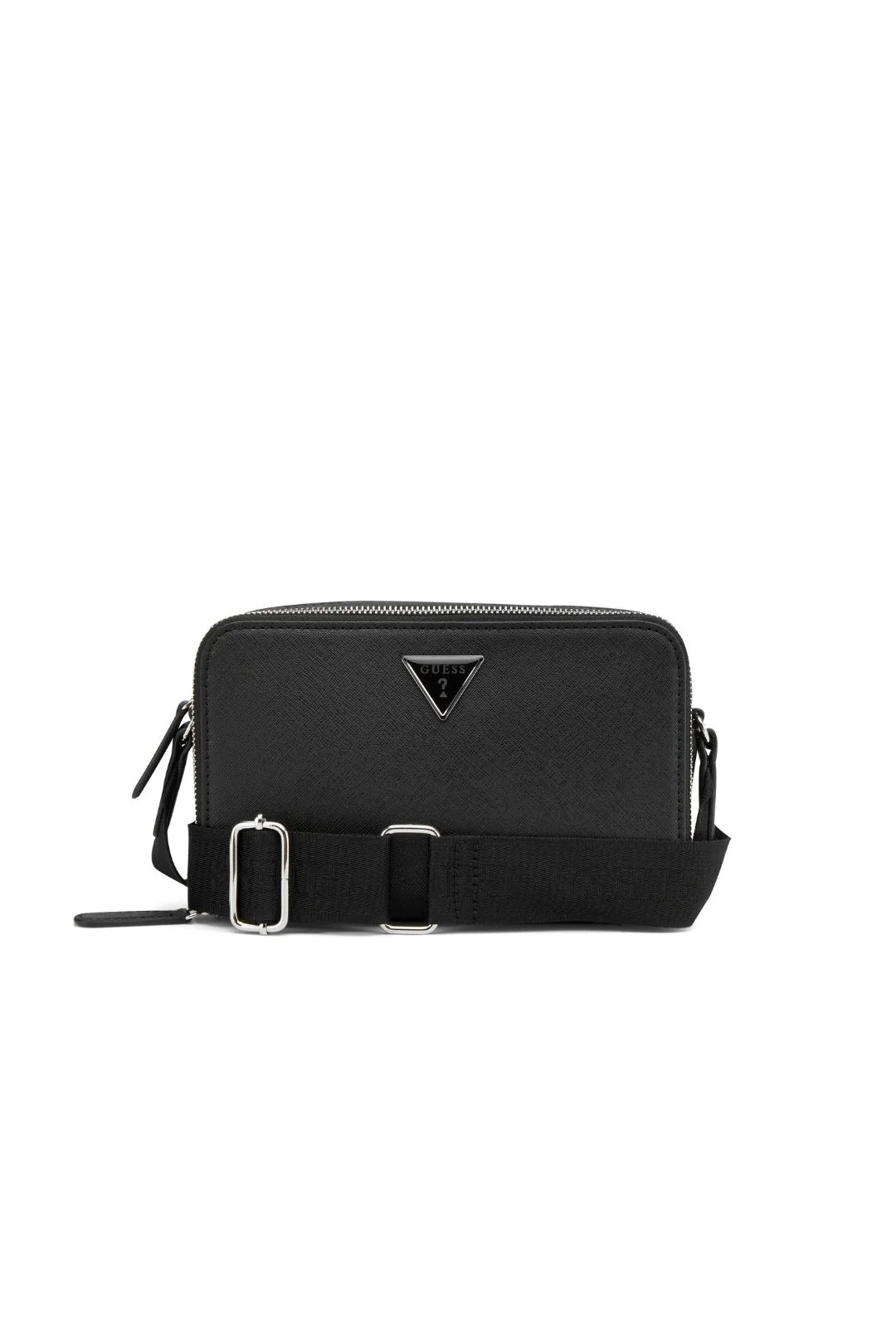 Viviette Double Zip Crossbody Bag - Black - Image 2