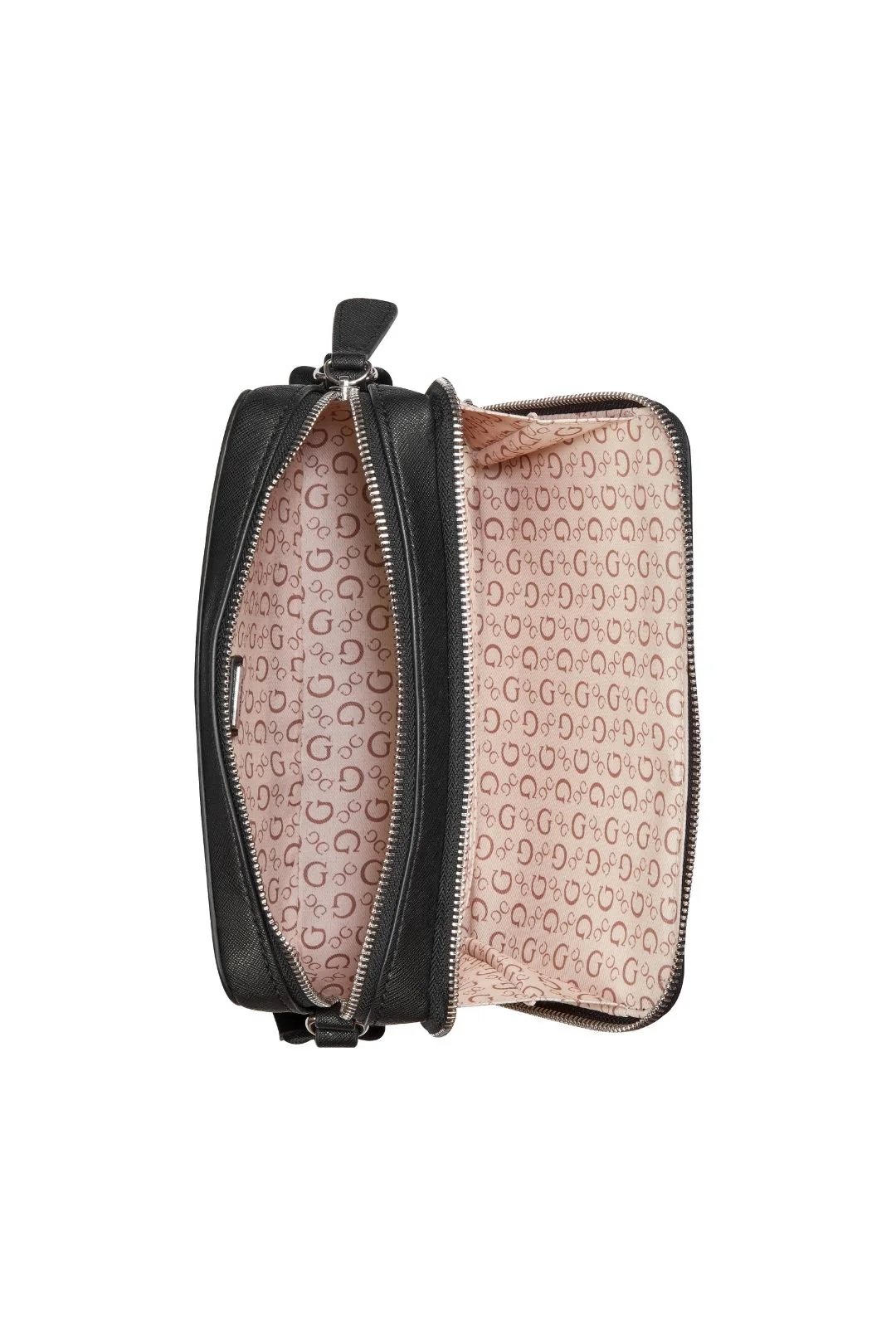 Viviette Double Zip Crossbody Bag - Black - Image 4