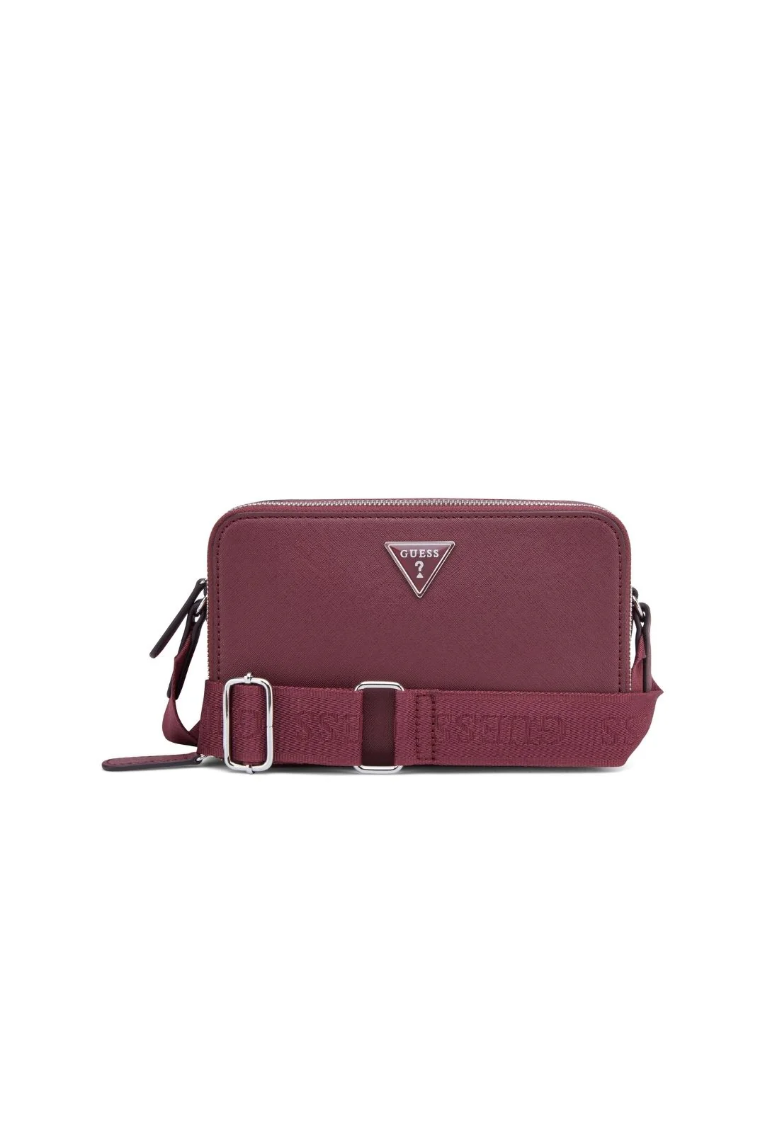 Viviette Double Zip Crossbody Bag - Oxblood - Image 2