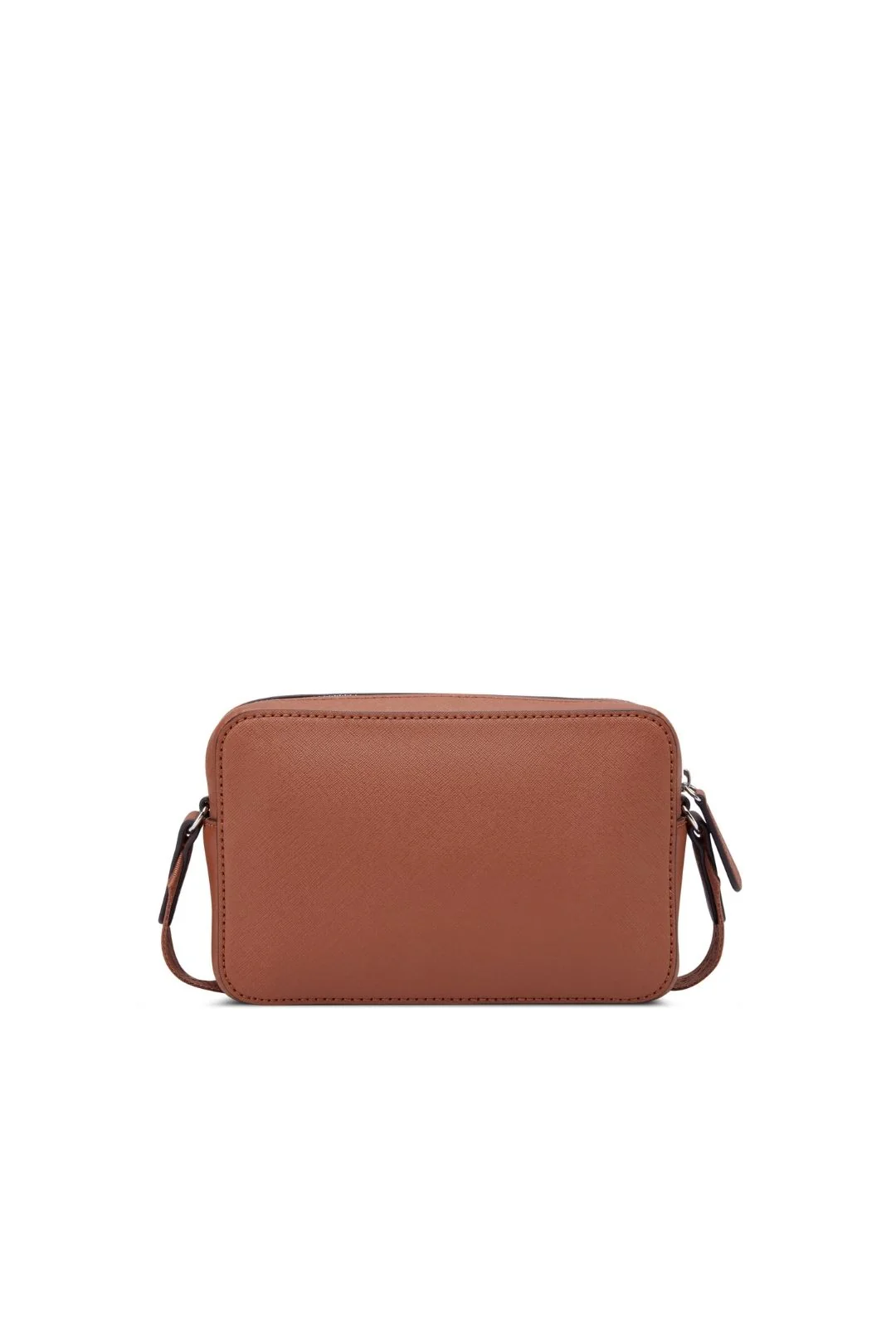 Viviette Mini Double Zip Crossbody Bag - Cognac - Image 3