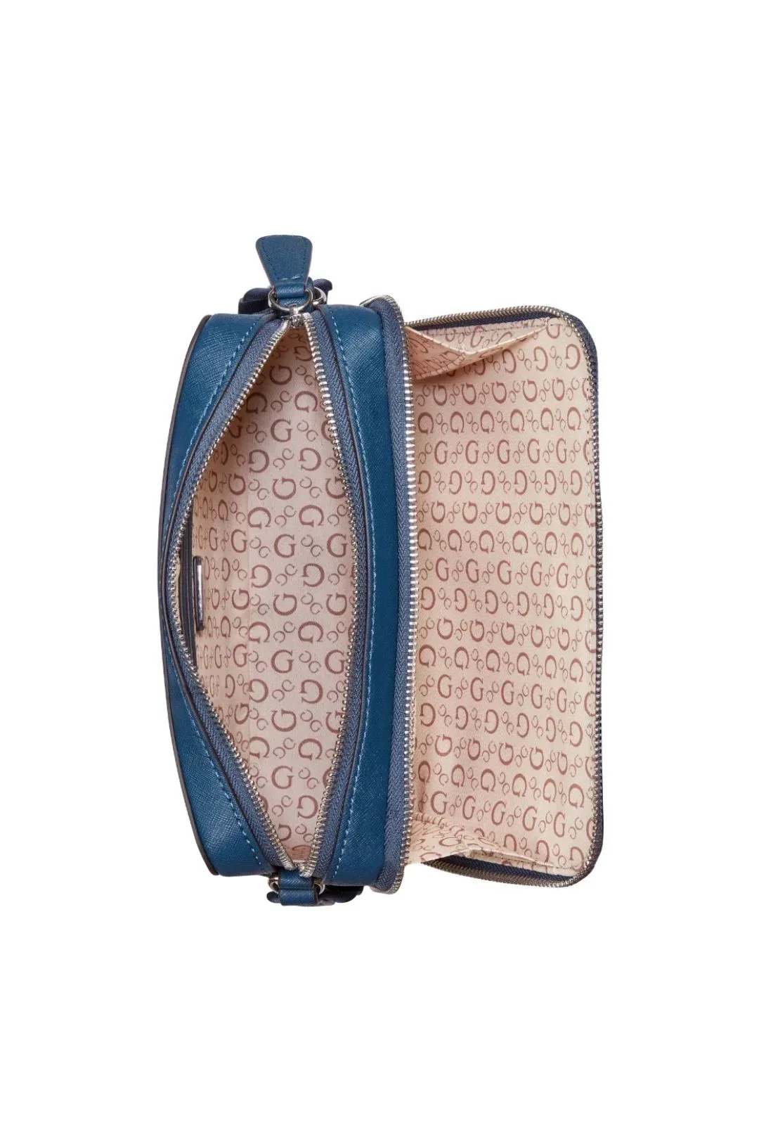 Viviette Mini Double Zip Crossbody Bag - Navy - Image 4