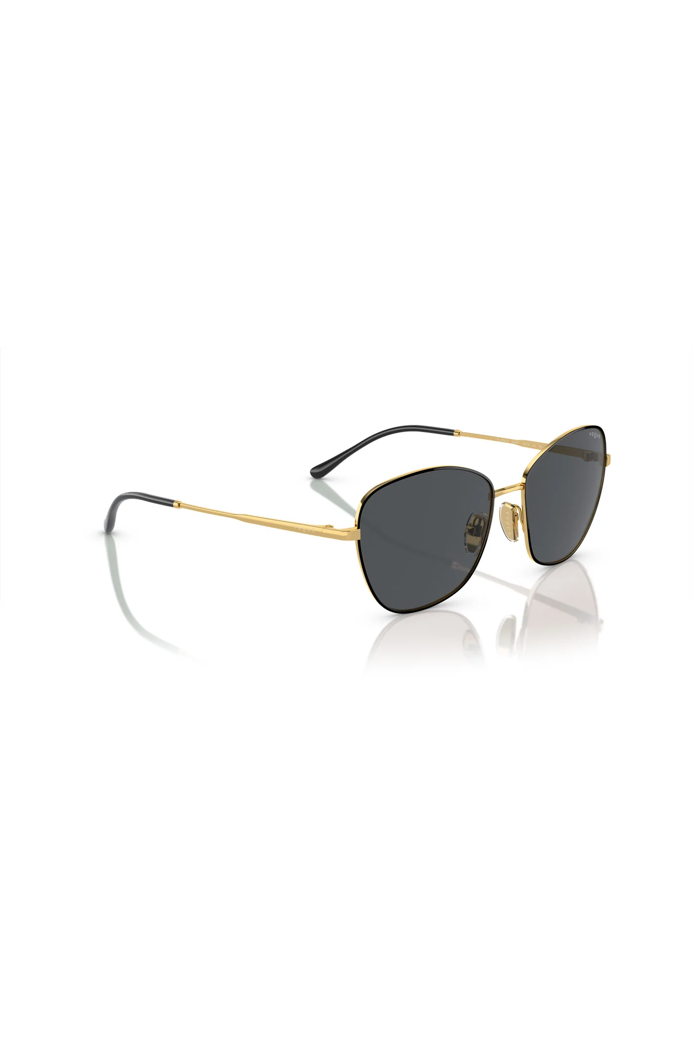 Gold Frame Black Sunglasses - Black - Image 2