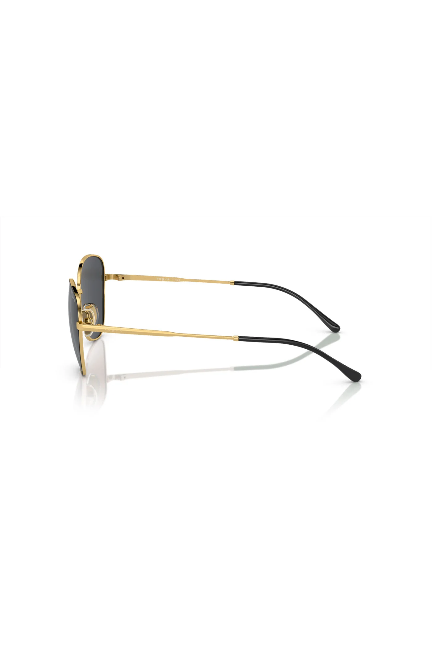 Gold Frame Black Sunglasses - Black - Image 3