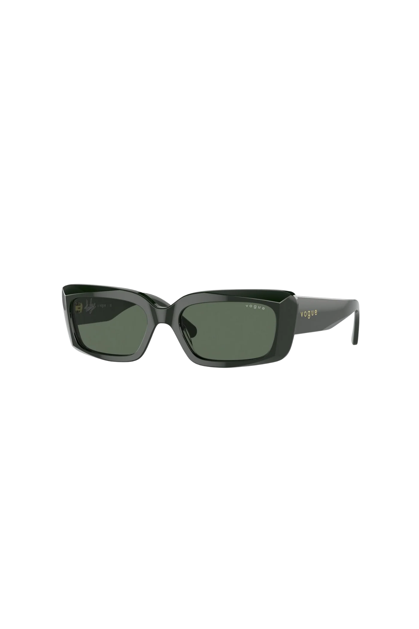 Dark Green Rectangular Sunglasses - Image 2