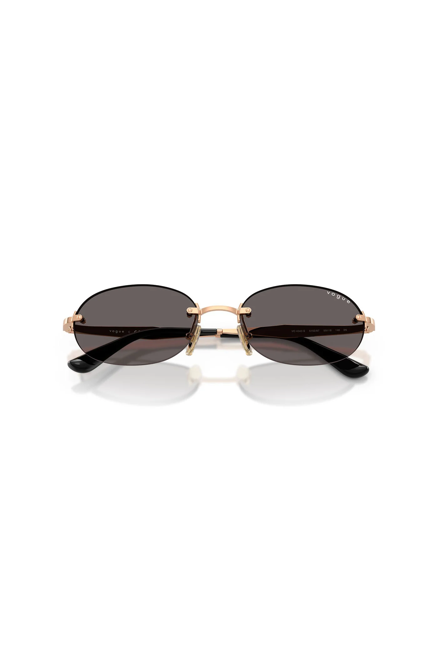 Oval Frameless Sunglasses - Black - Image 5