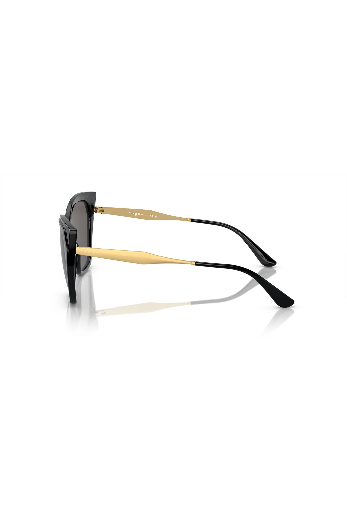 Solid Cat Eye Sunglasses - Black - Image 2