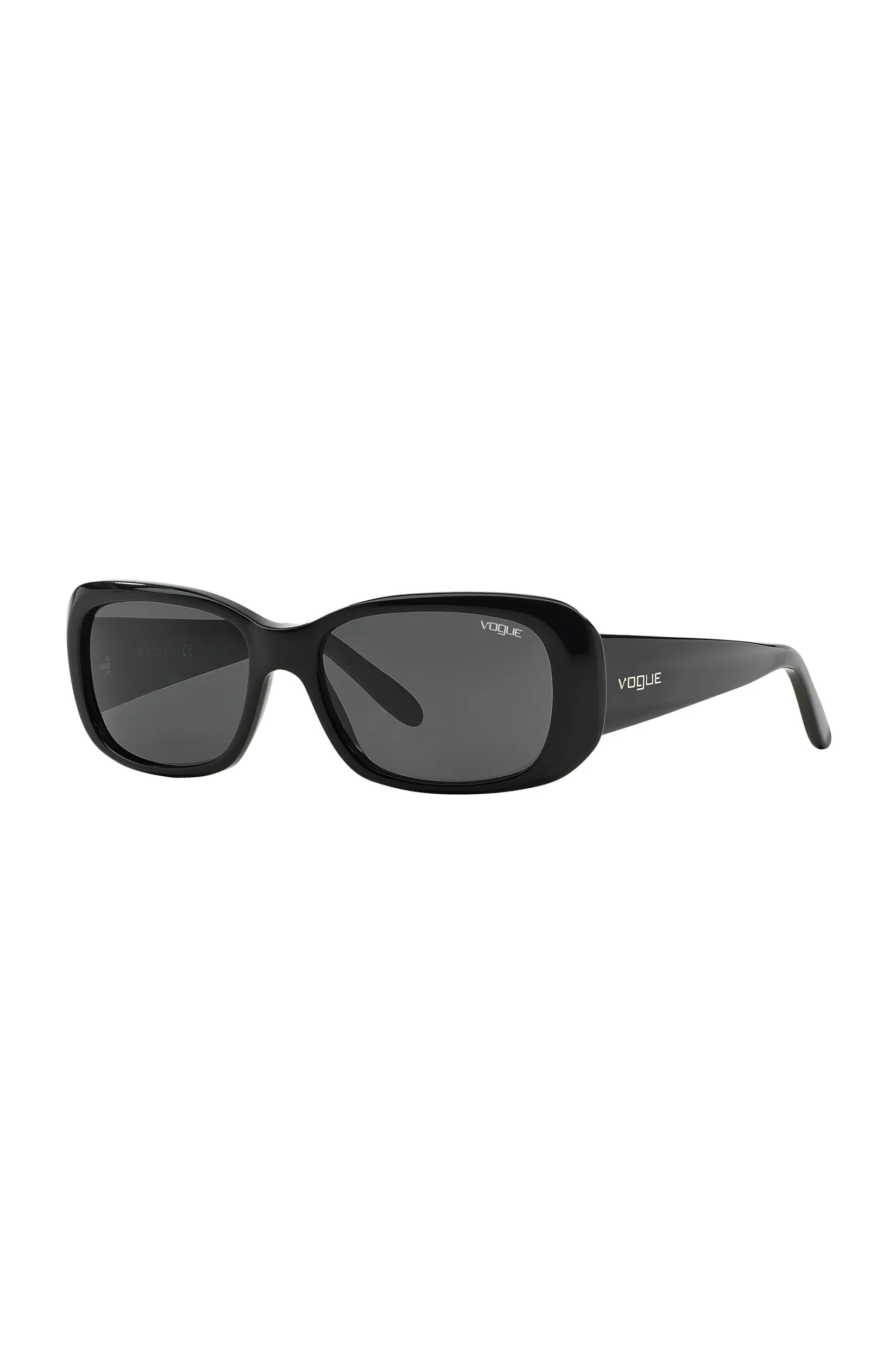 Rimmed Rectangle Sunglasses - Black - Image 5