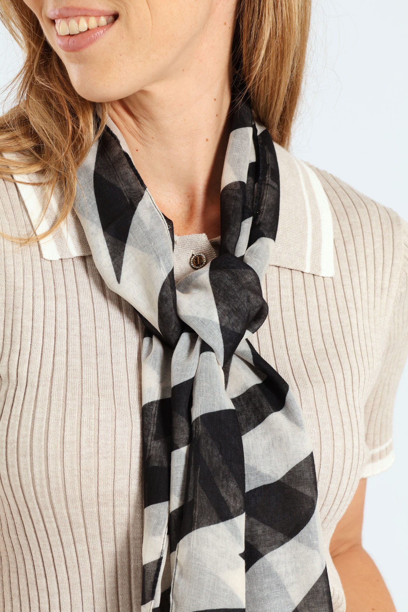 Voile Zebra Print Scarf - Black - Image 2