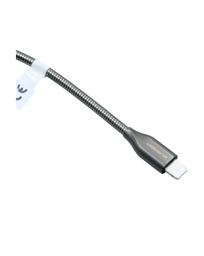 Iron Series Round Metallic Spring MFI Lightning Cable - Image 2