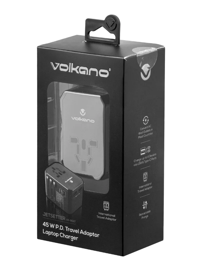 Jetsetter Series 45W PD Travel Adaptor Laptop Charger Black - Image 2
