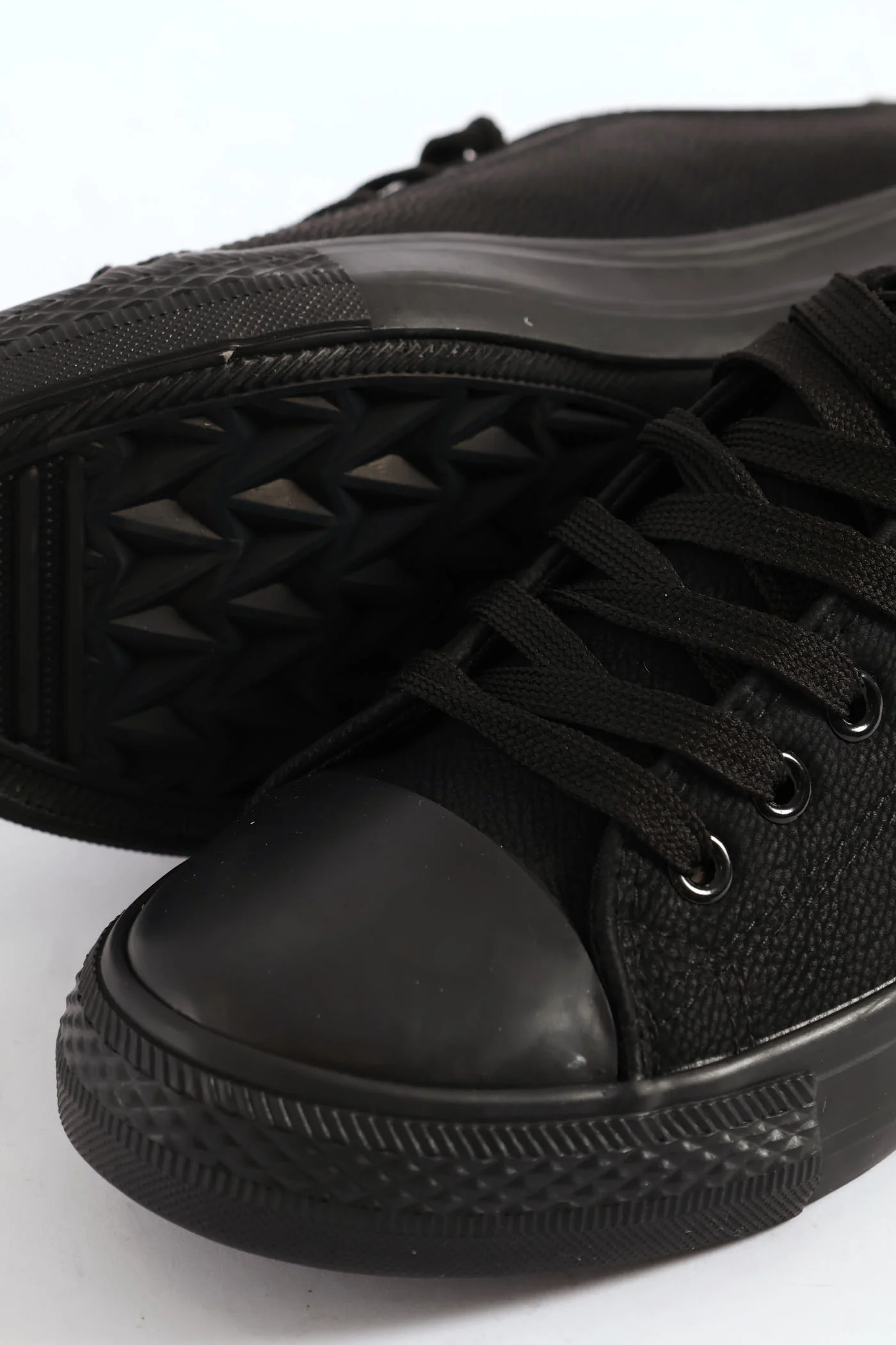 Vulcanised Lace Up Sneaker - Black - Image 2