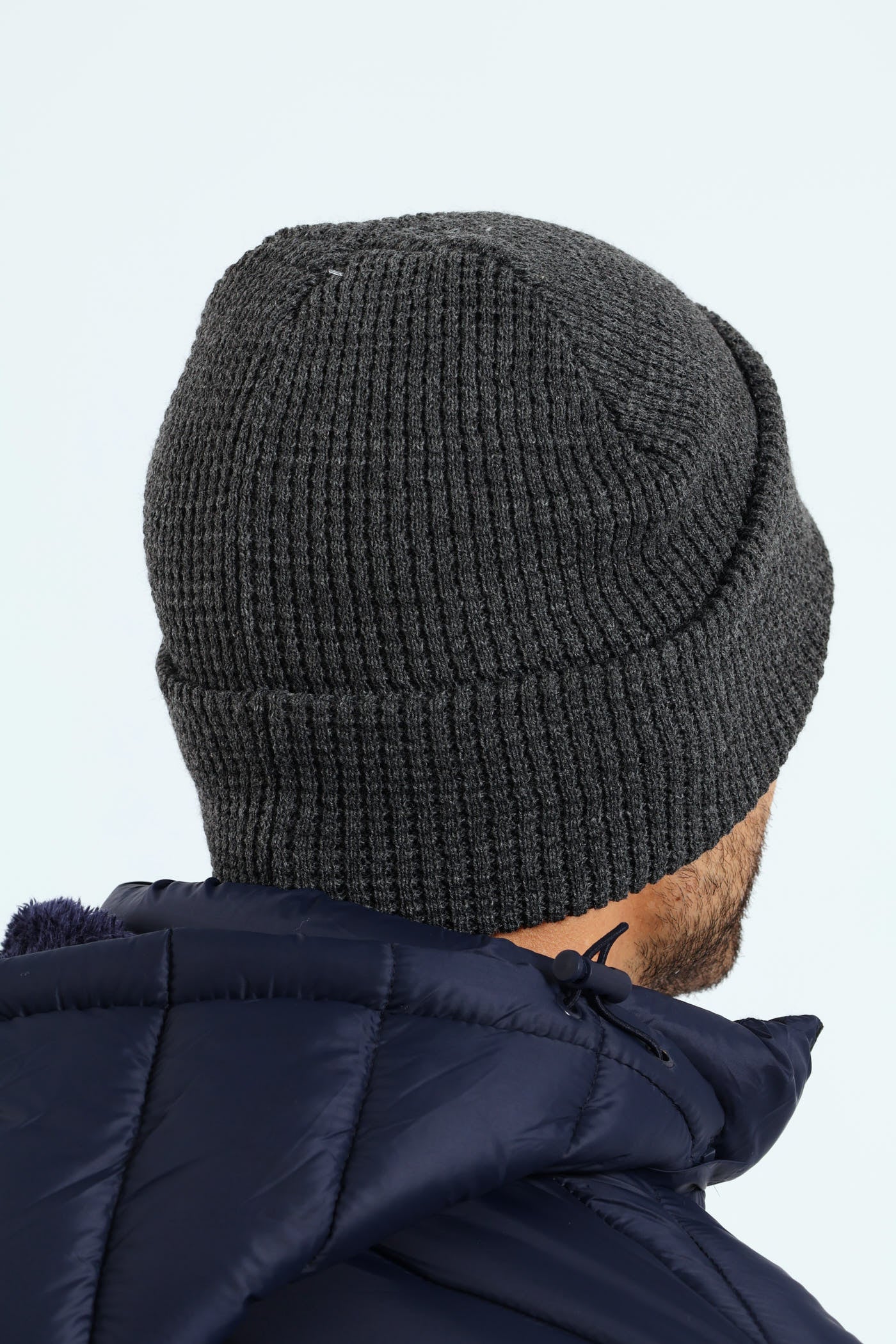 Waffle Beanie - Charcoal - Image 2