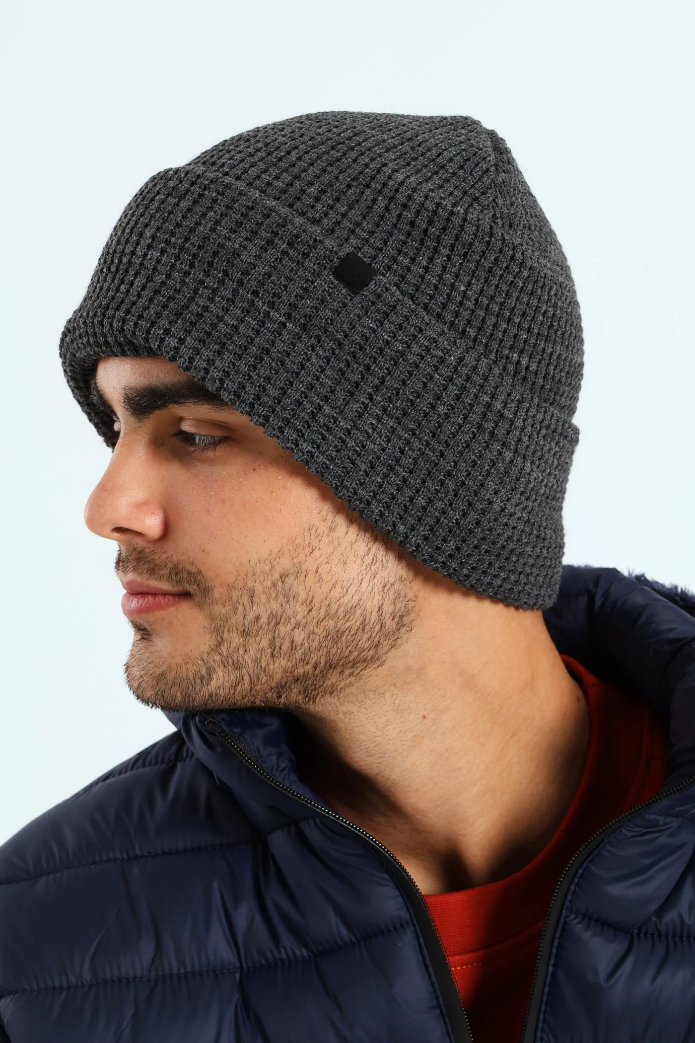 Waffle Beanie - Charcoal - Image 3