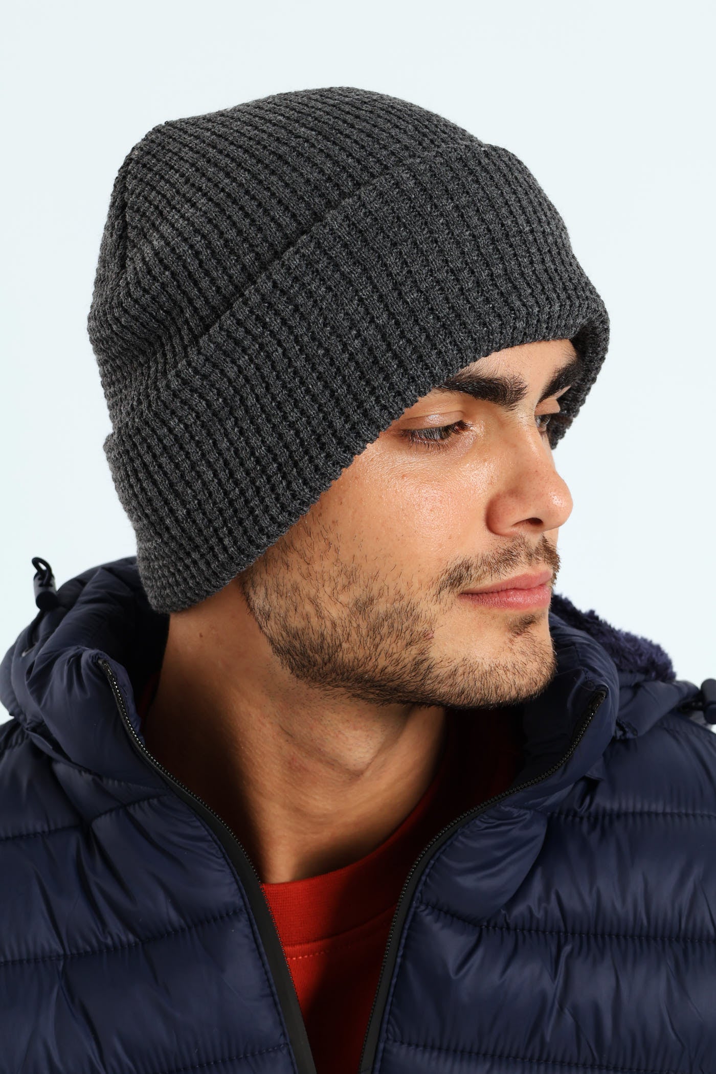 Waffle Beanie - Charcoal - Image 4
