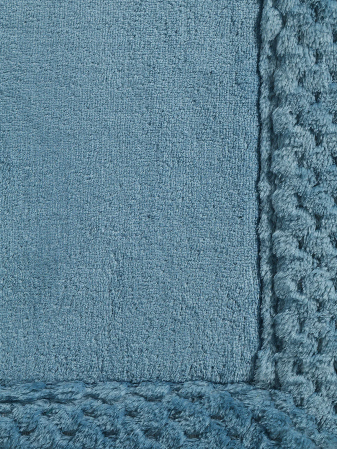 Teal Waffle Border Memory Foam Bath Mat - 50X80cm - Image 2