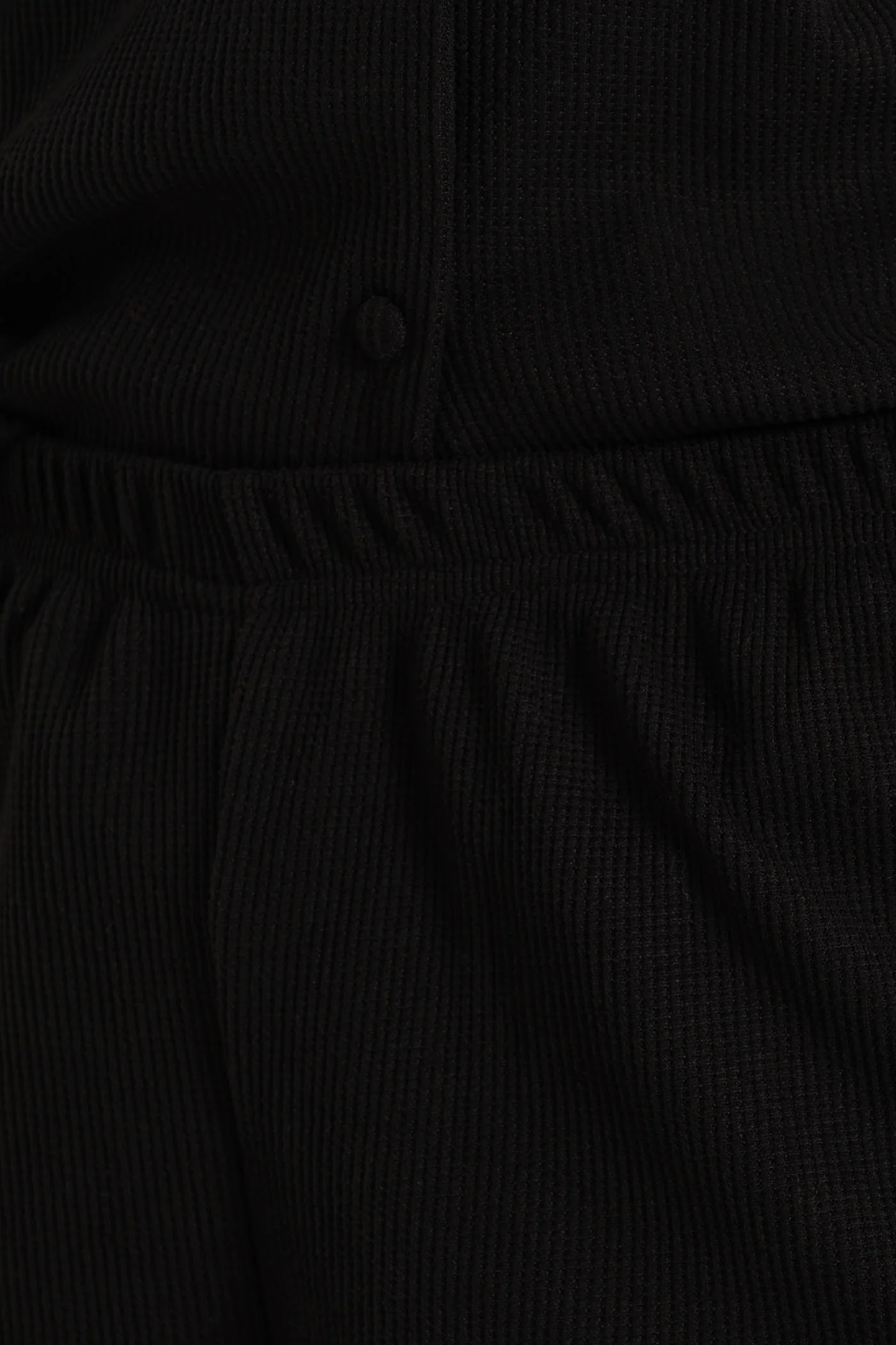 Waffle Button Through & Short Set - Black - Image 4