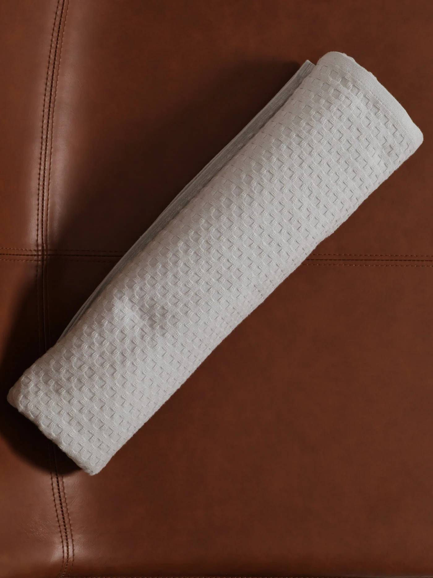 Waffle Cotton Throw 110X170cm - Grey - Image 4